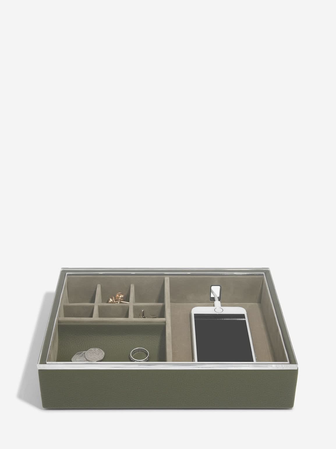 Stackers Organizer met doorzichtig deksel Olijfgroen - Mystackers