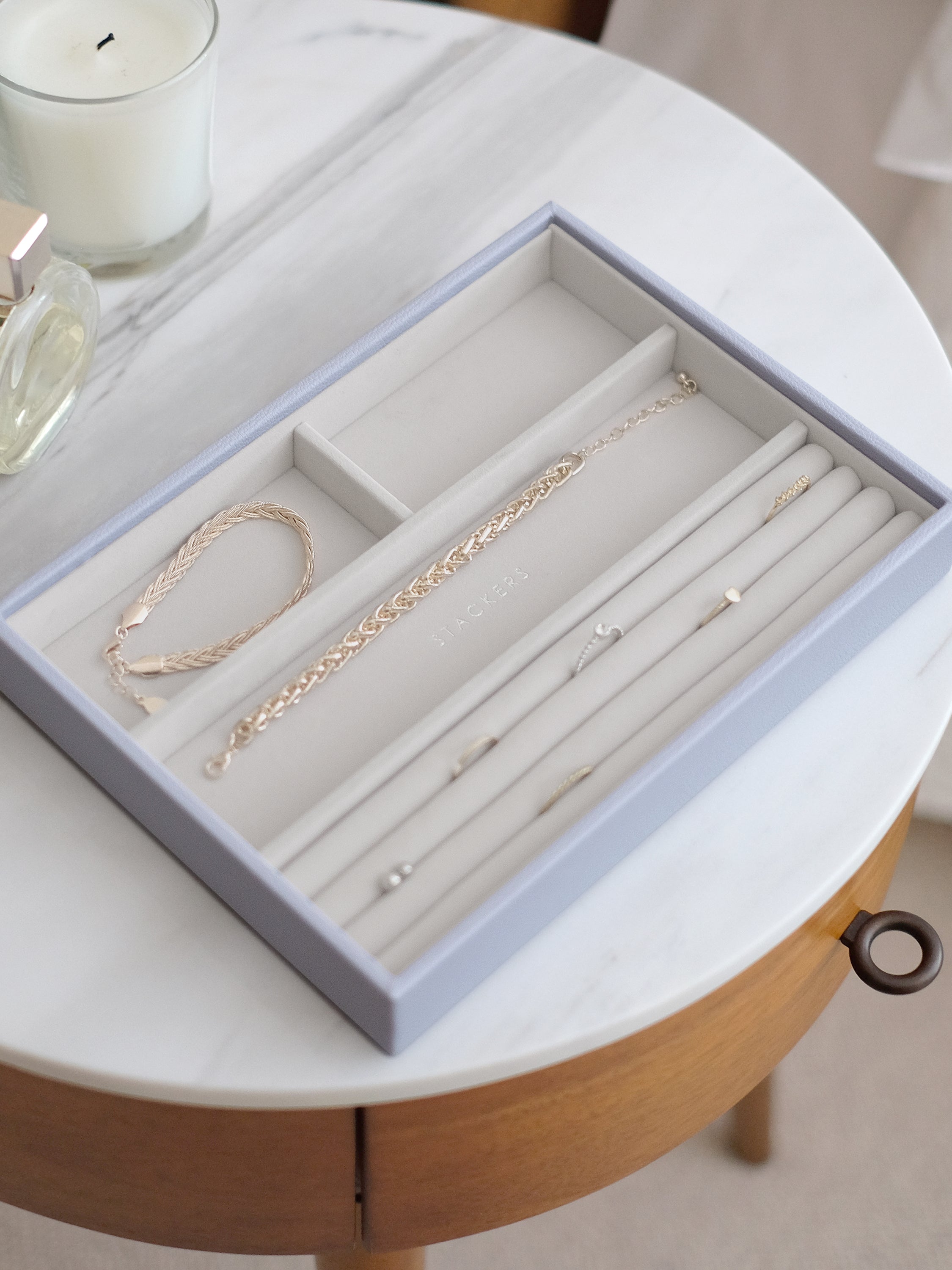 Stackers Compartiment pour bagues & bracelets pour boîte à bijoux classique Lavande