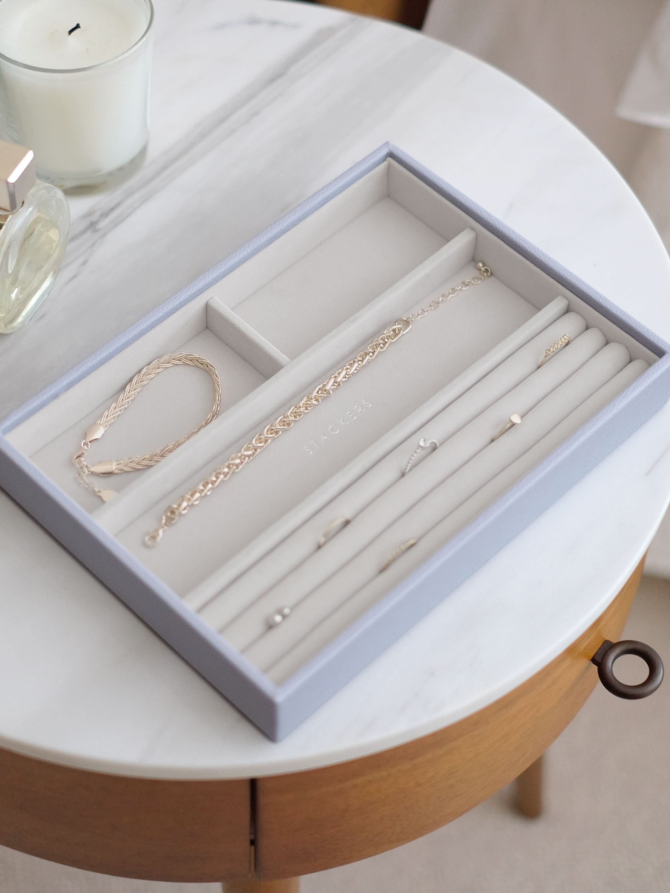 Stackers Ring & Armbandenlaag voor Klassieke Juwelendoos Lavendel - Mystackers