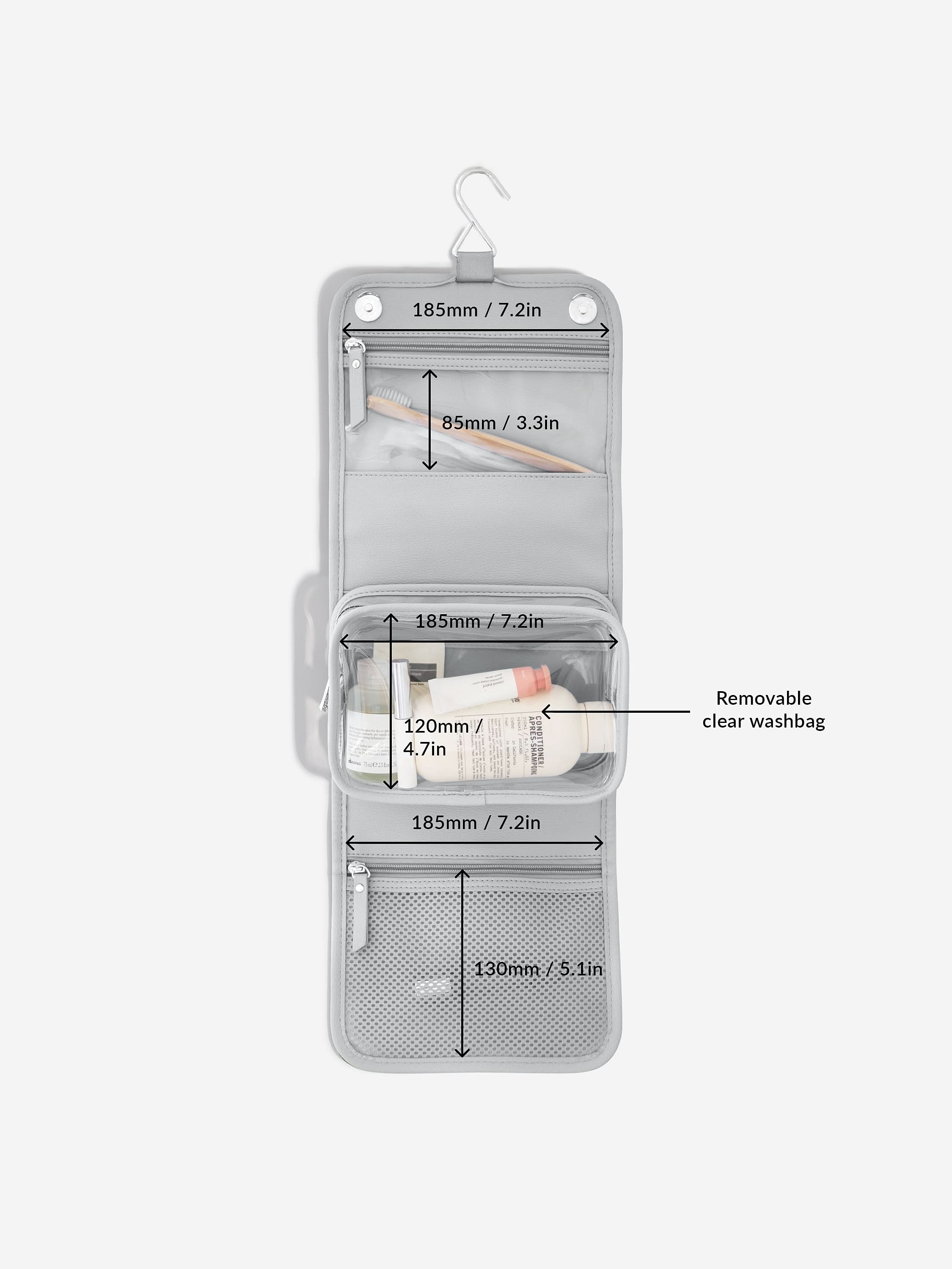 Stackers kleine hangende Toilettas Grijs