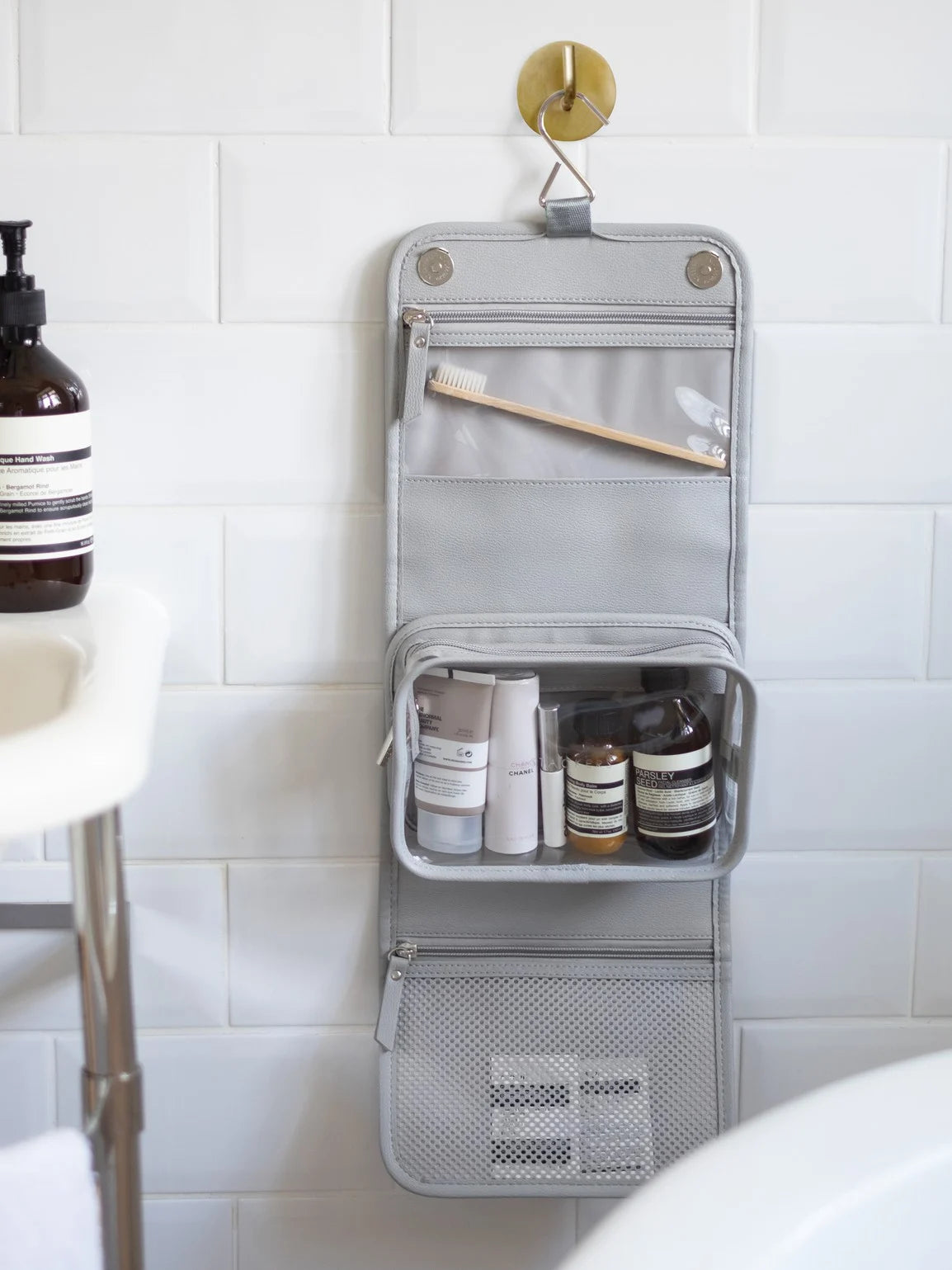 Stackers petite trousse de toilette suspendue Gris