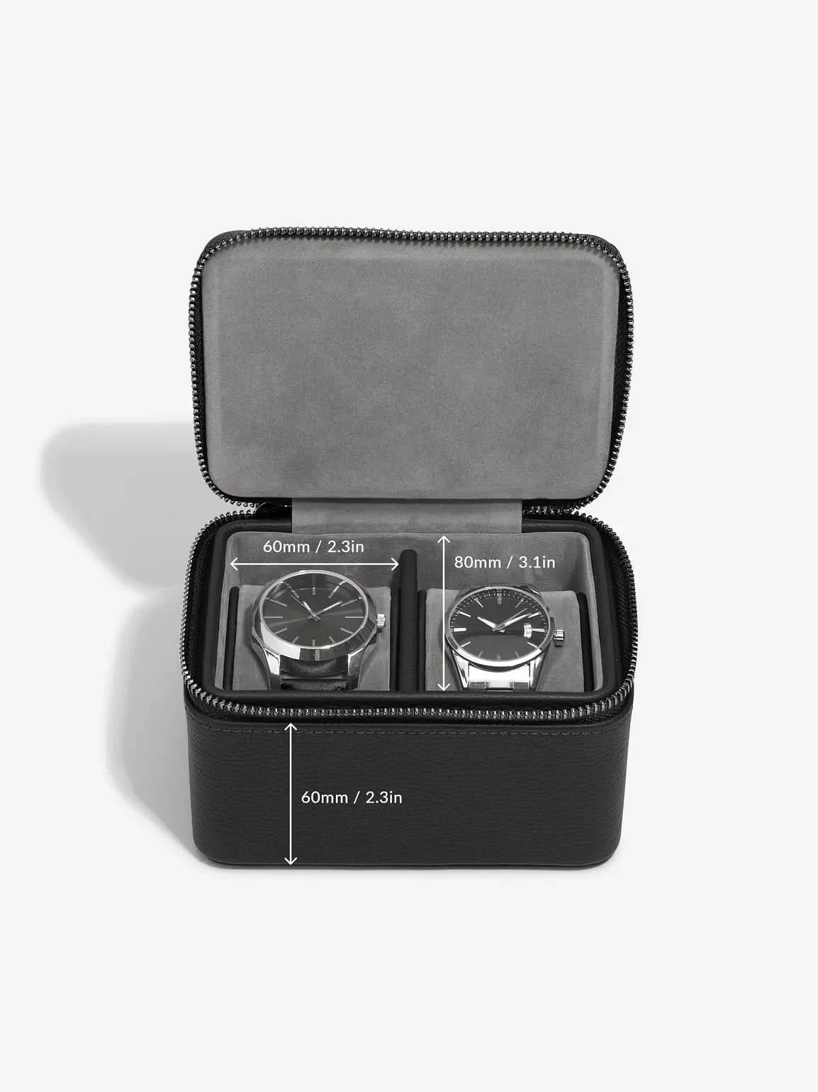 Stackers Horlogebox met dubbele rits Zwart - Mystackers