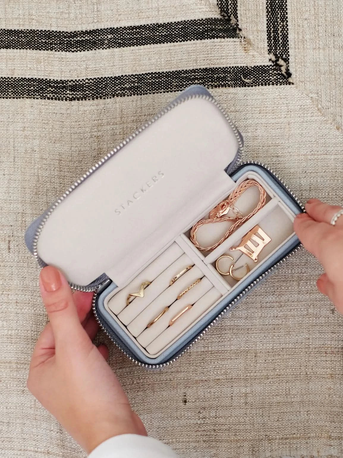 Stackers Medium Travel box Blauw - Mystackers