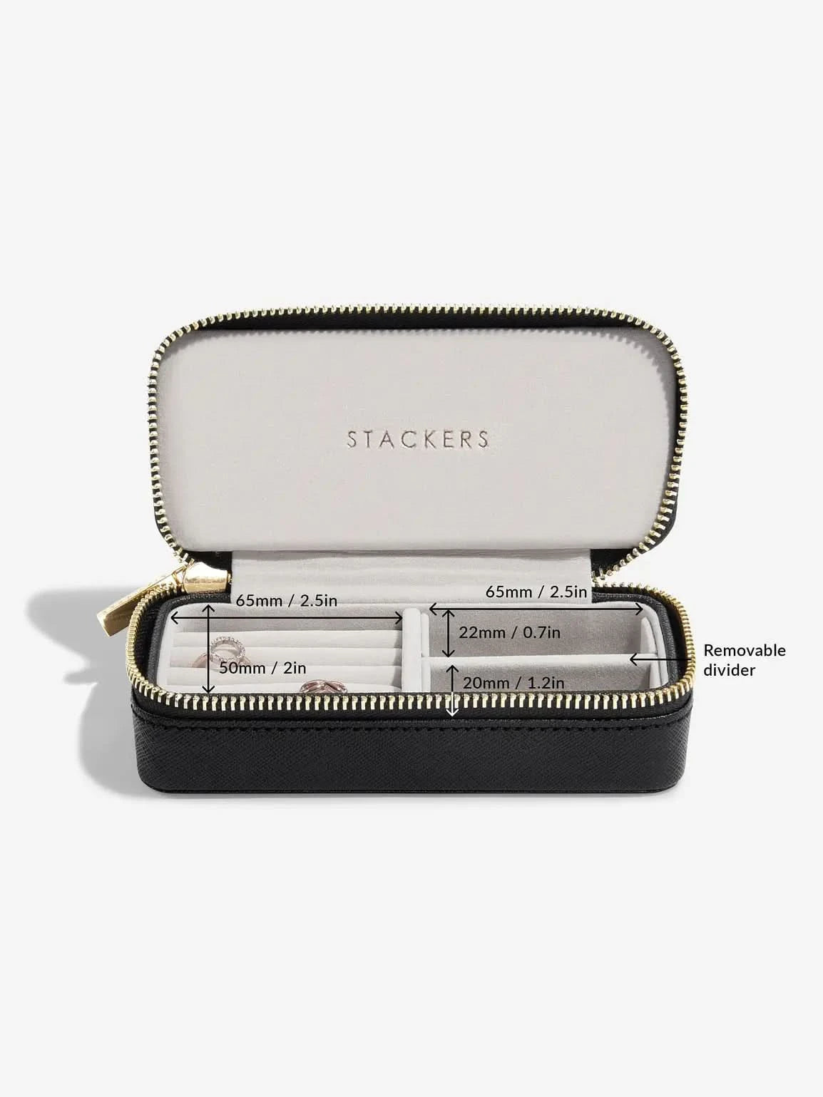 Stackers Medium Travel box Zwart & Goud - Mystackers
