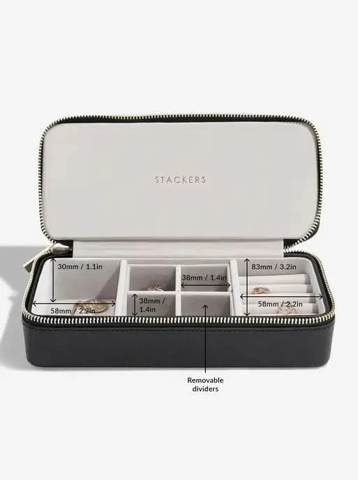 Stackers Large + Petite Travel Box Zwart - Mystackers