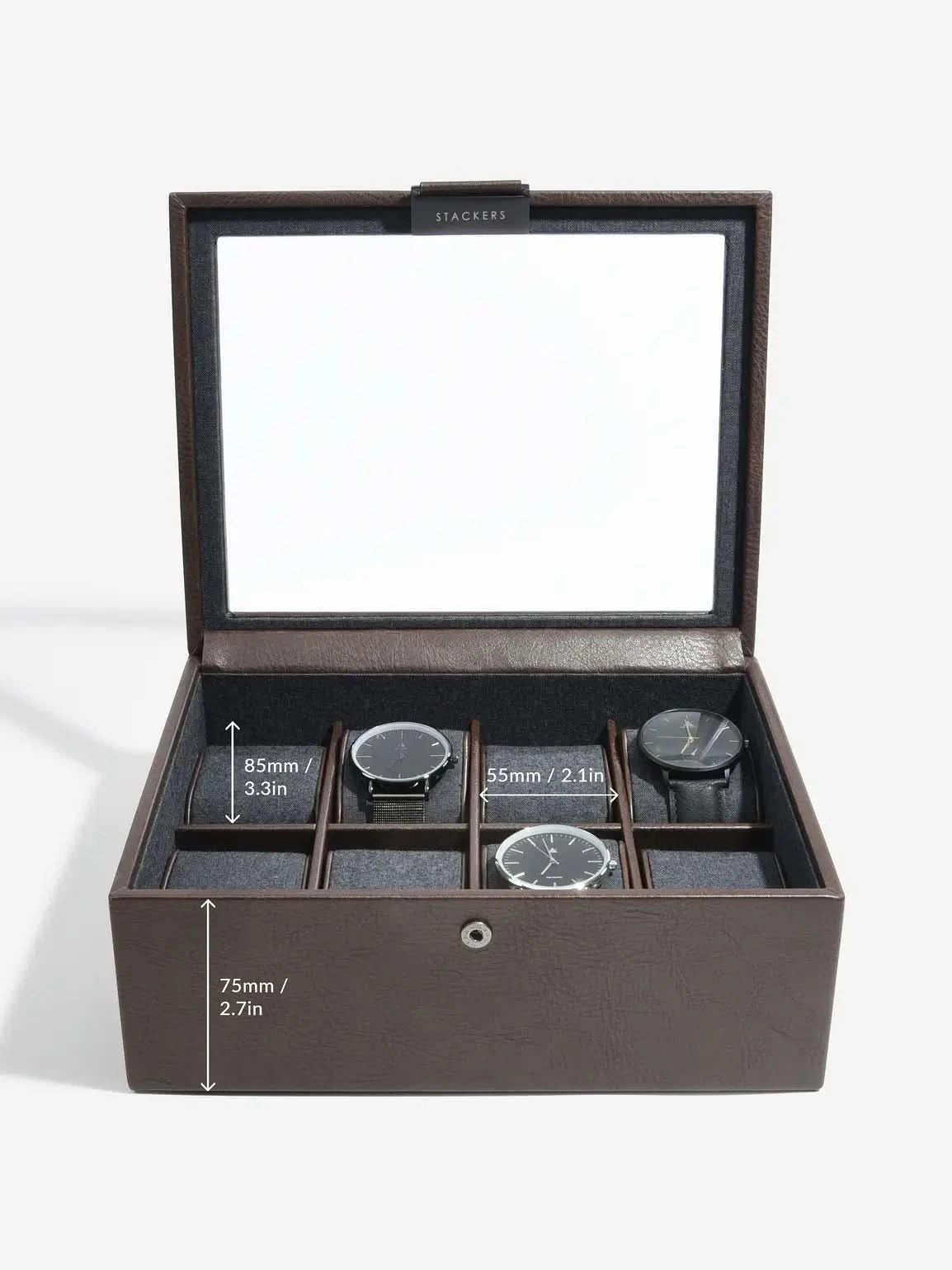 Stackers Achtdelige Horlogebox Bruin - Mystackers