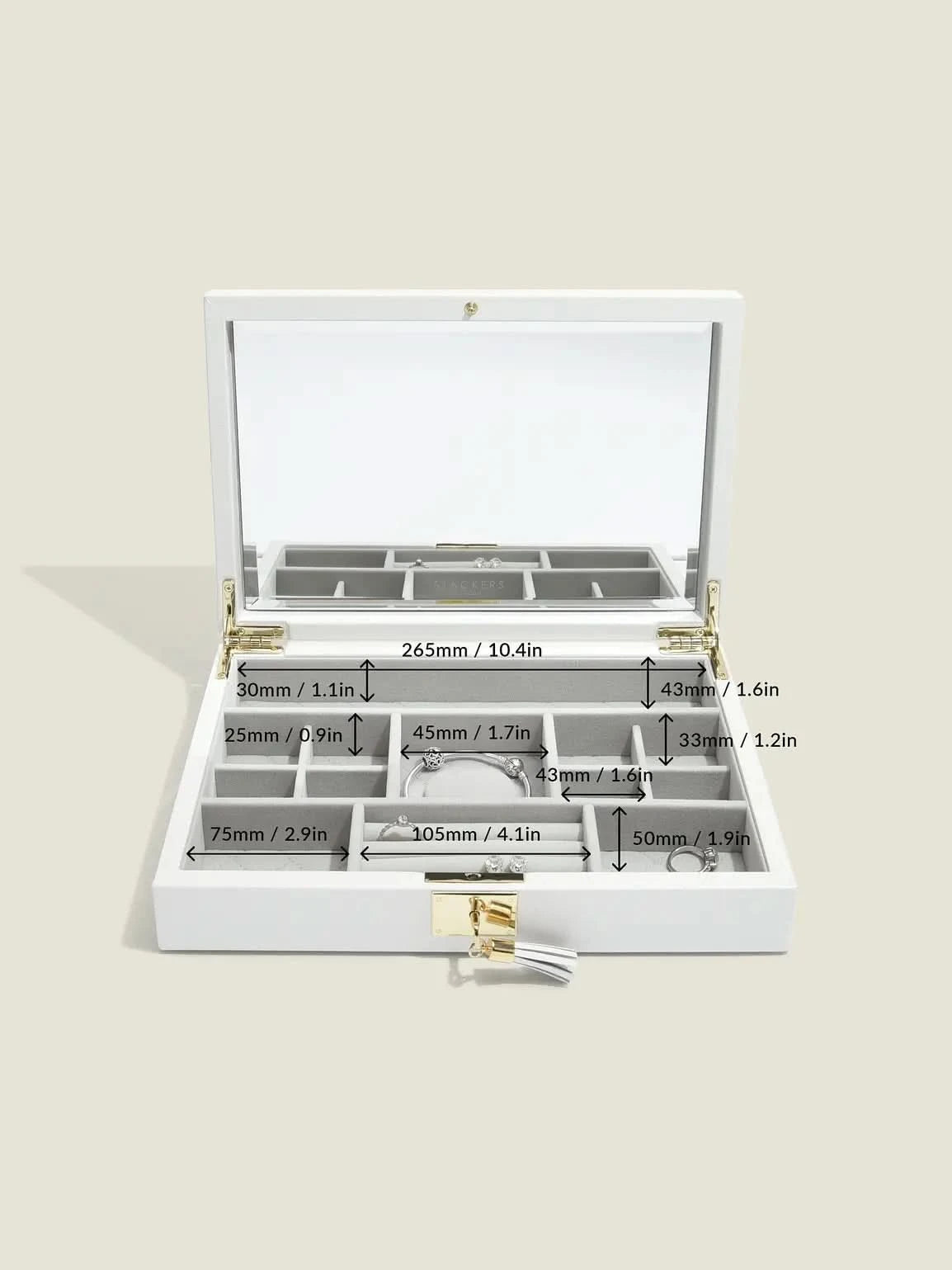 Stackers Lederen Deksel Wit - Mystackers