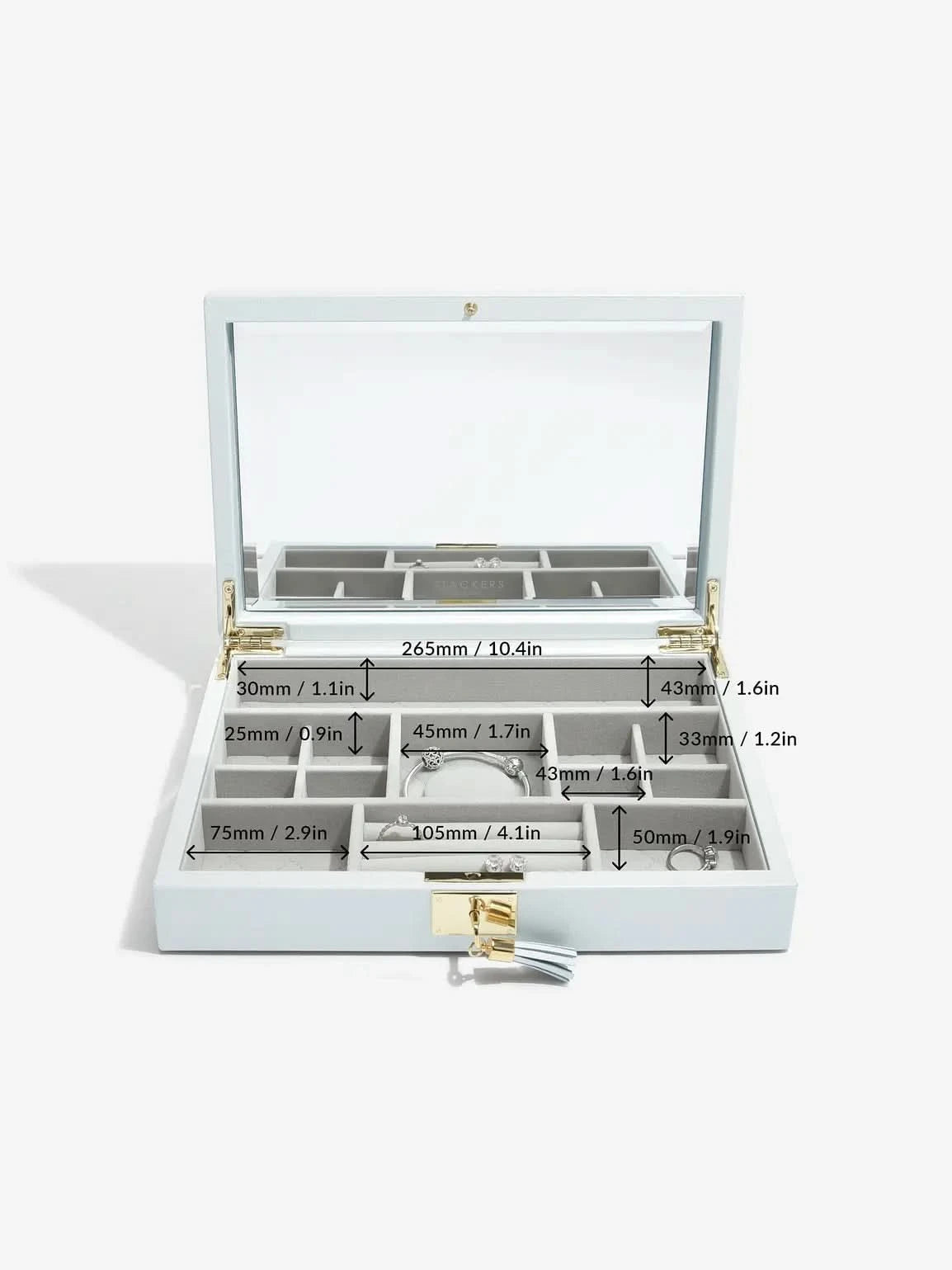 Stackers Lederen Deksel Blauw - Mystackers