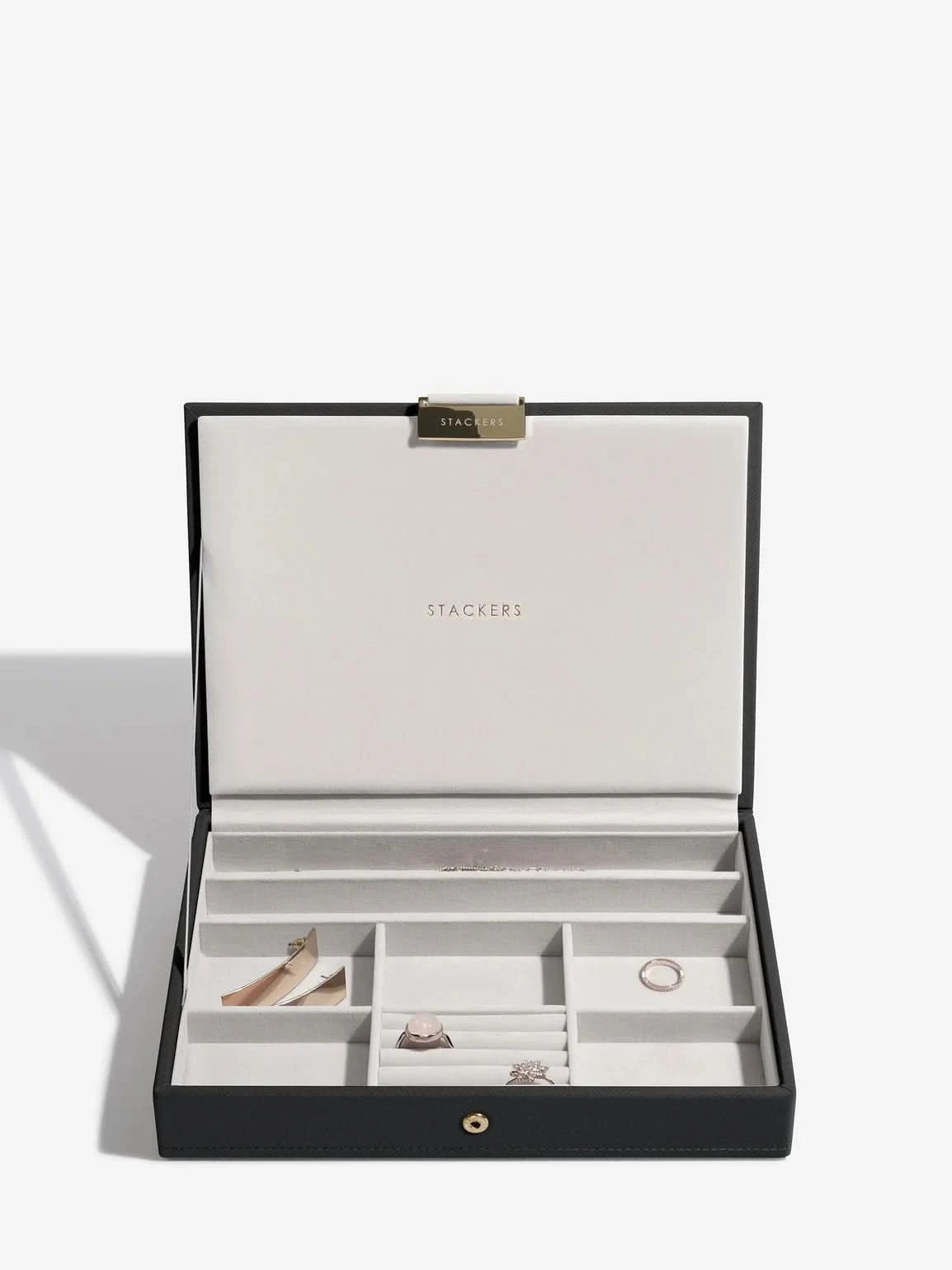 Stackers Deksel voor Klassieke Juwelendoos Zwart - Mystackers