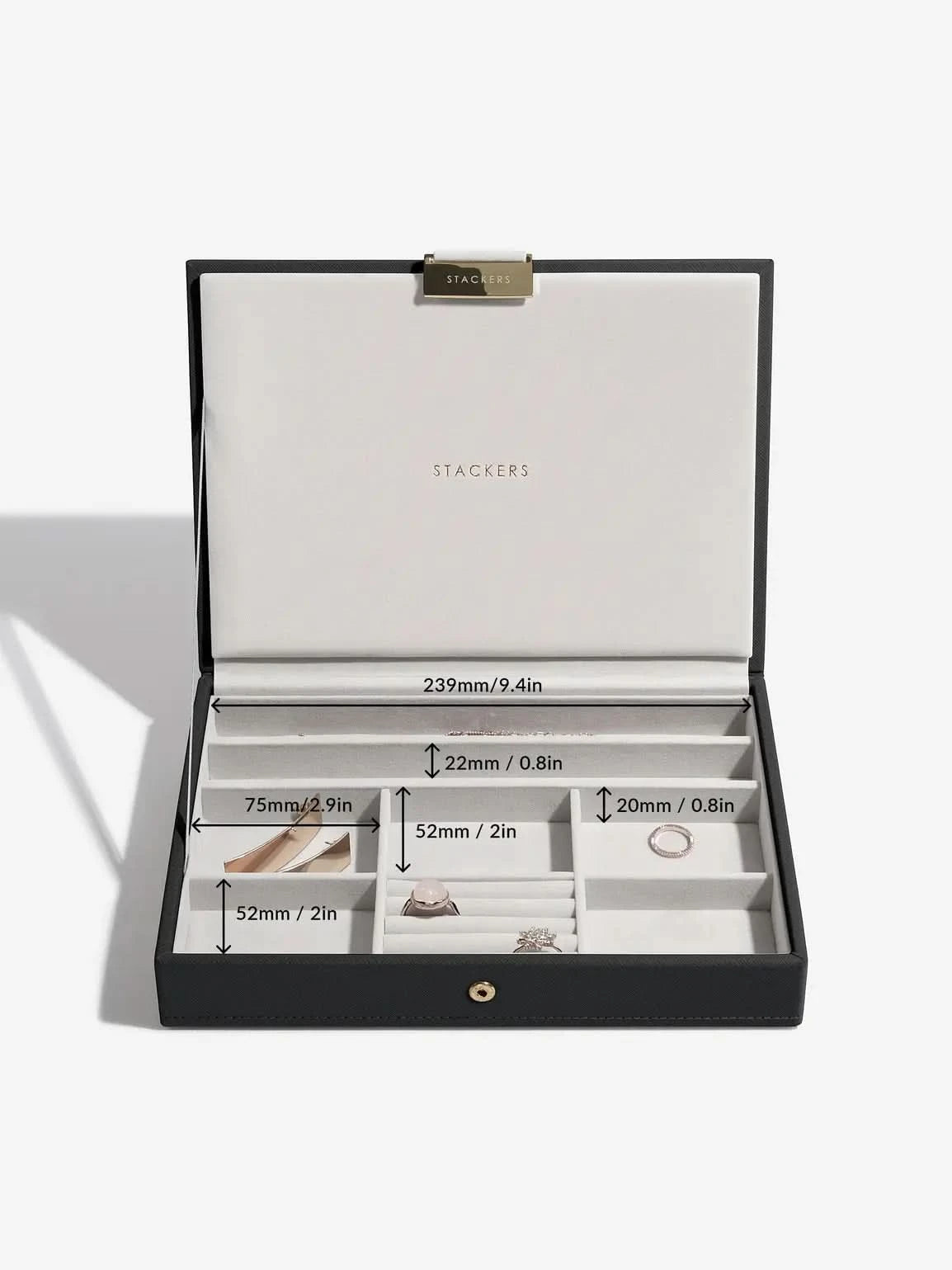 Stackers Deksel voor Klassieke Juwelendoos Zwart - Mystackers
