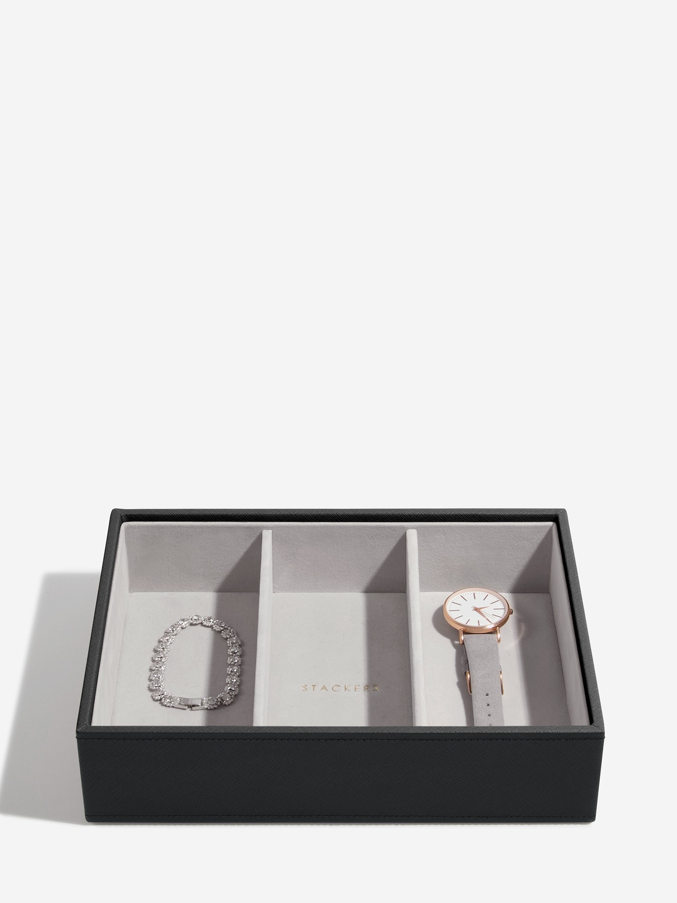 Stackers Compartiment pour montres et accessoires pour boîte à bijoux classique Noir