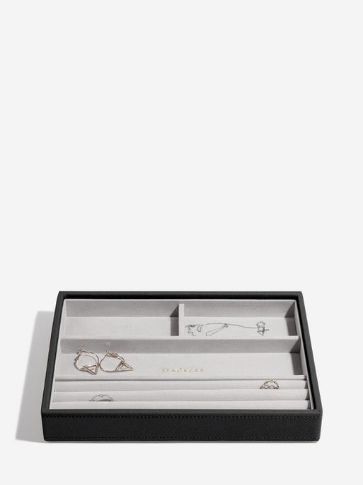 Stackers Ring & Armbandenlaag voor Klassieke Juwelendoos Zwart - Mystackers