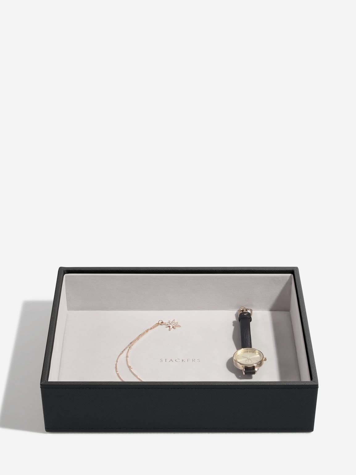 Stackers diepe Sieradenlaag voor Klassieke Juwelendoos Zwart - Mystackers