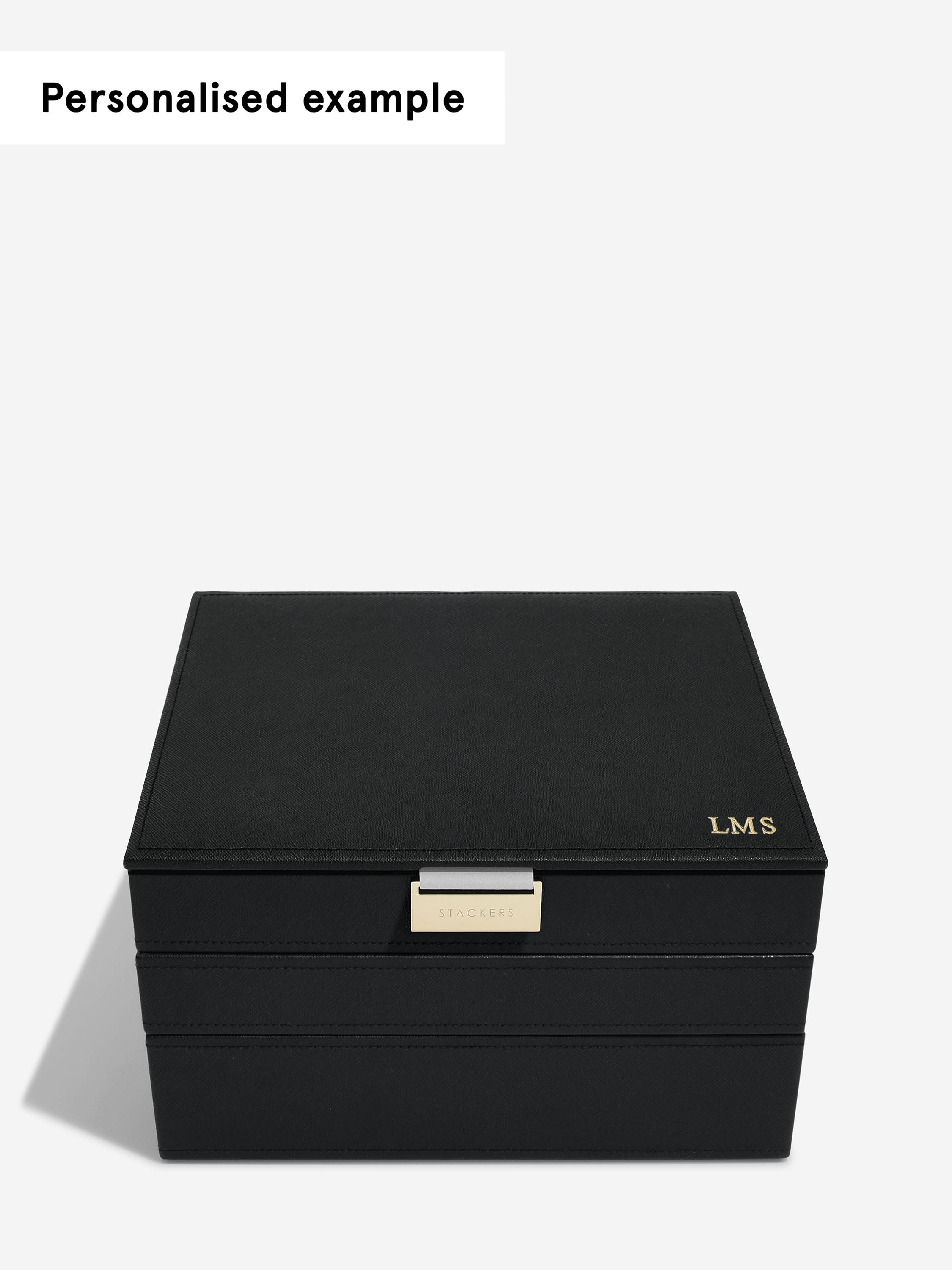 Stackers Klassieke Juwelendoos Set van 3 Zwart - Mystackers