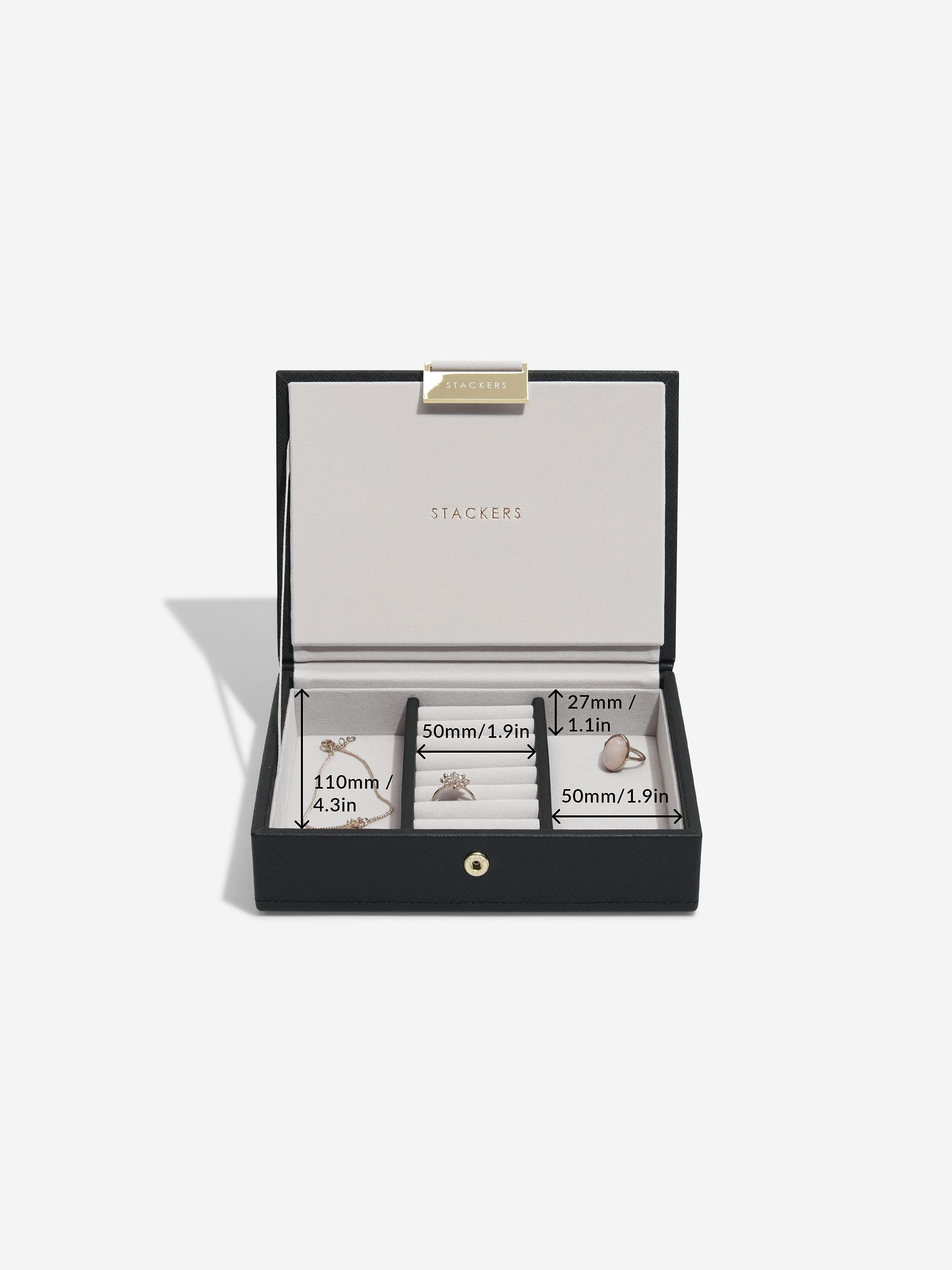 Stackers Deksel voor Mini Juwelendoos Zwart - Mystackers