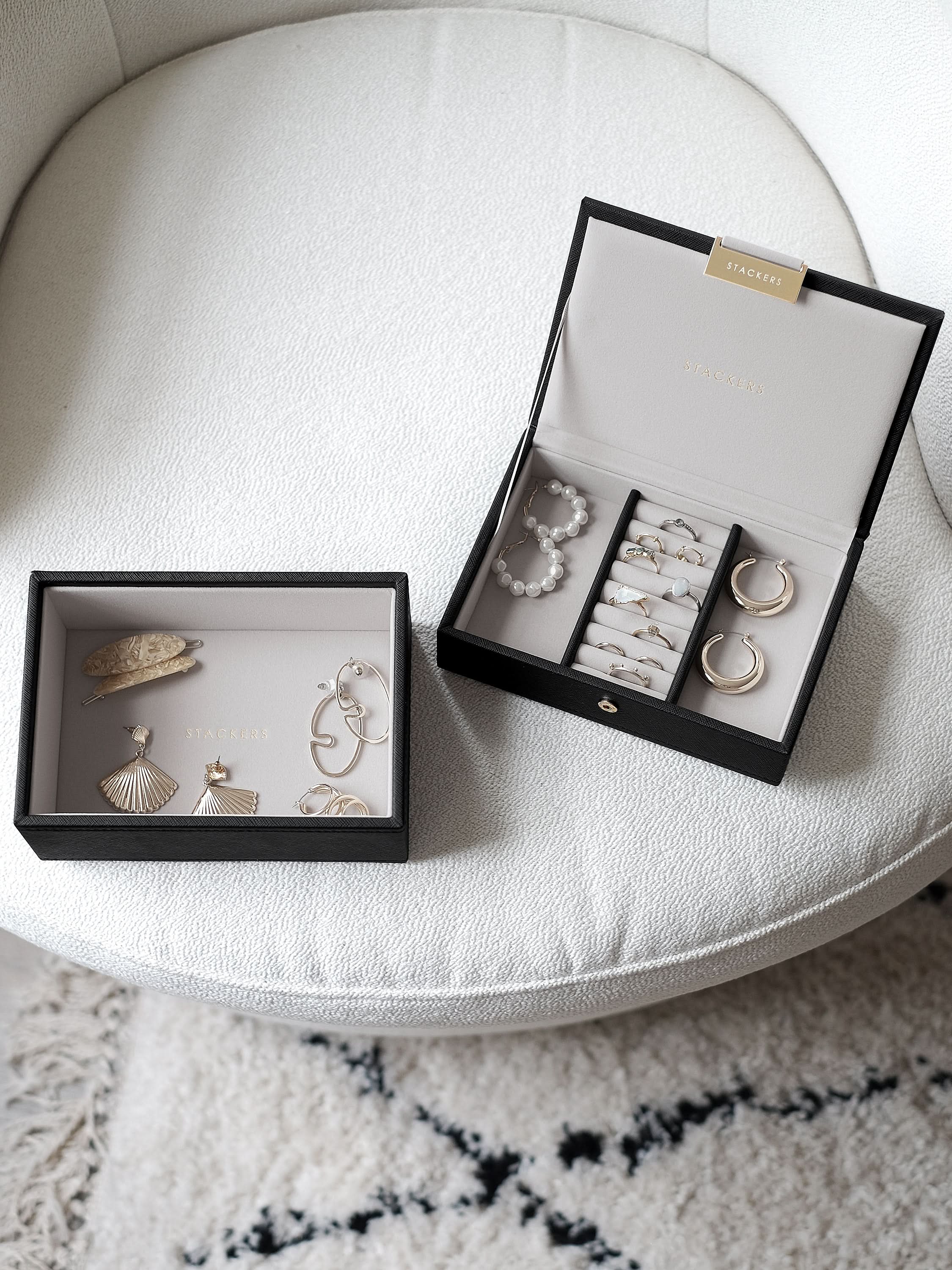 Stackers Mini Juwelendoos Set van 2 Zwart - Mystackers