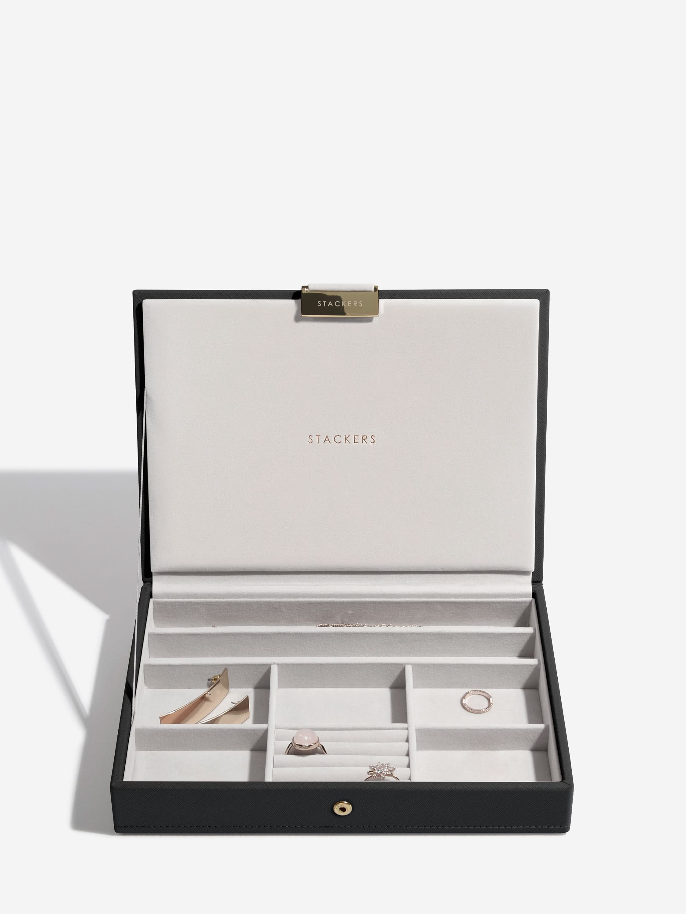 Stackers Klassieke Juwelendoos Set van 4 Zwart - Mystackers