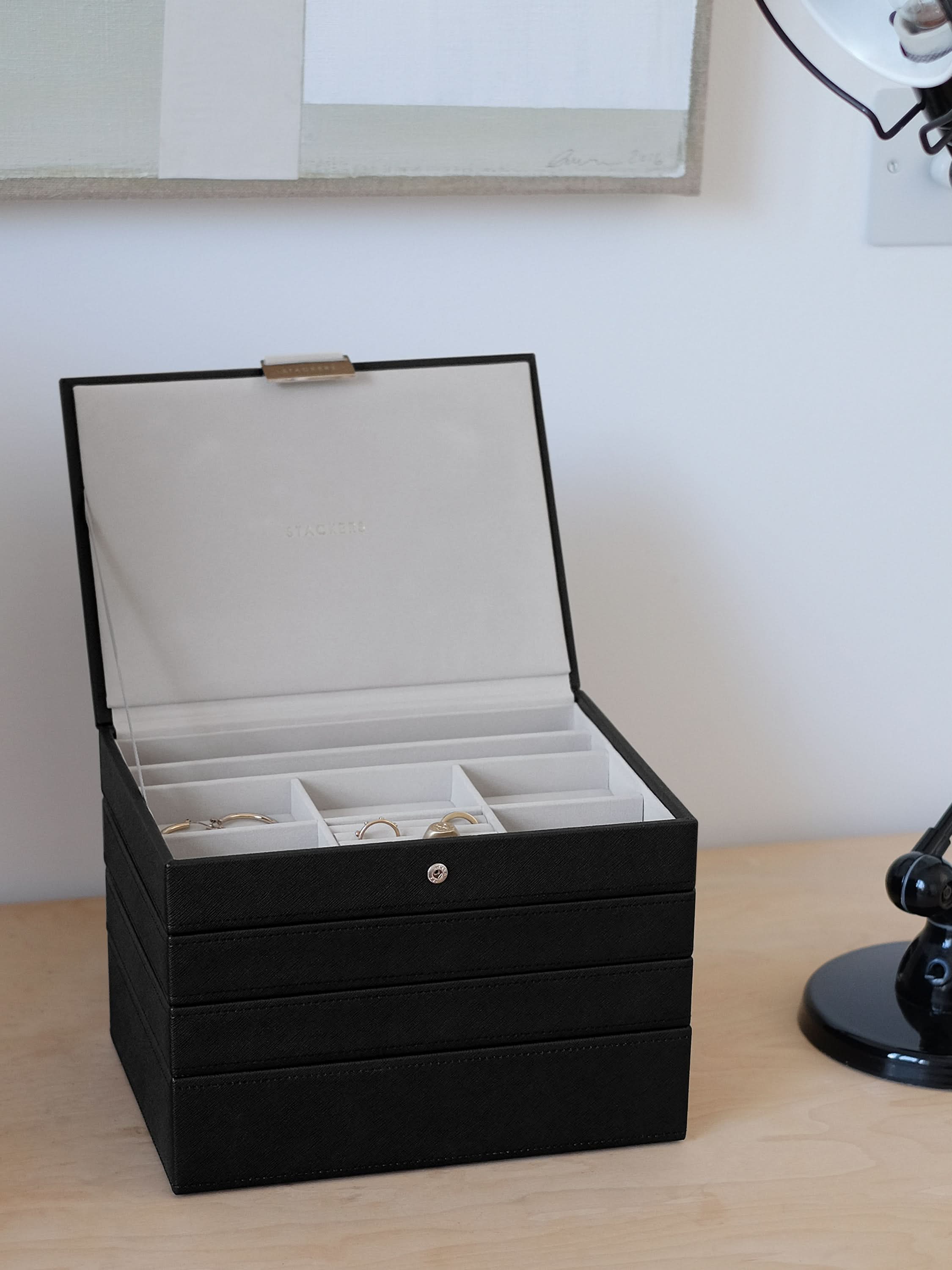 Stackers Klassieke Juwelendoos Set van 4 Zwart - Mystackers