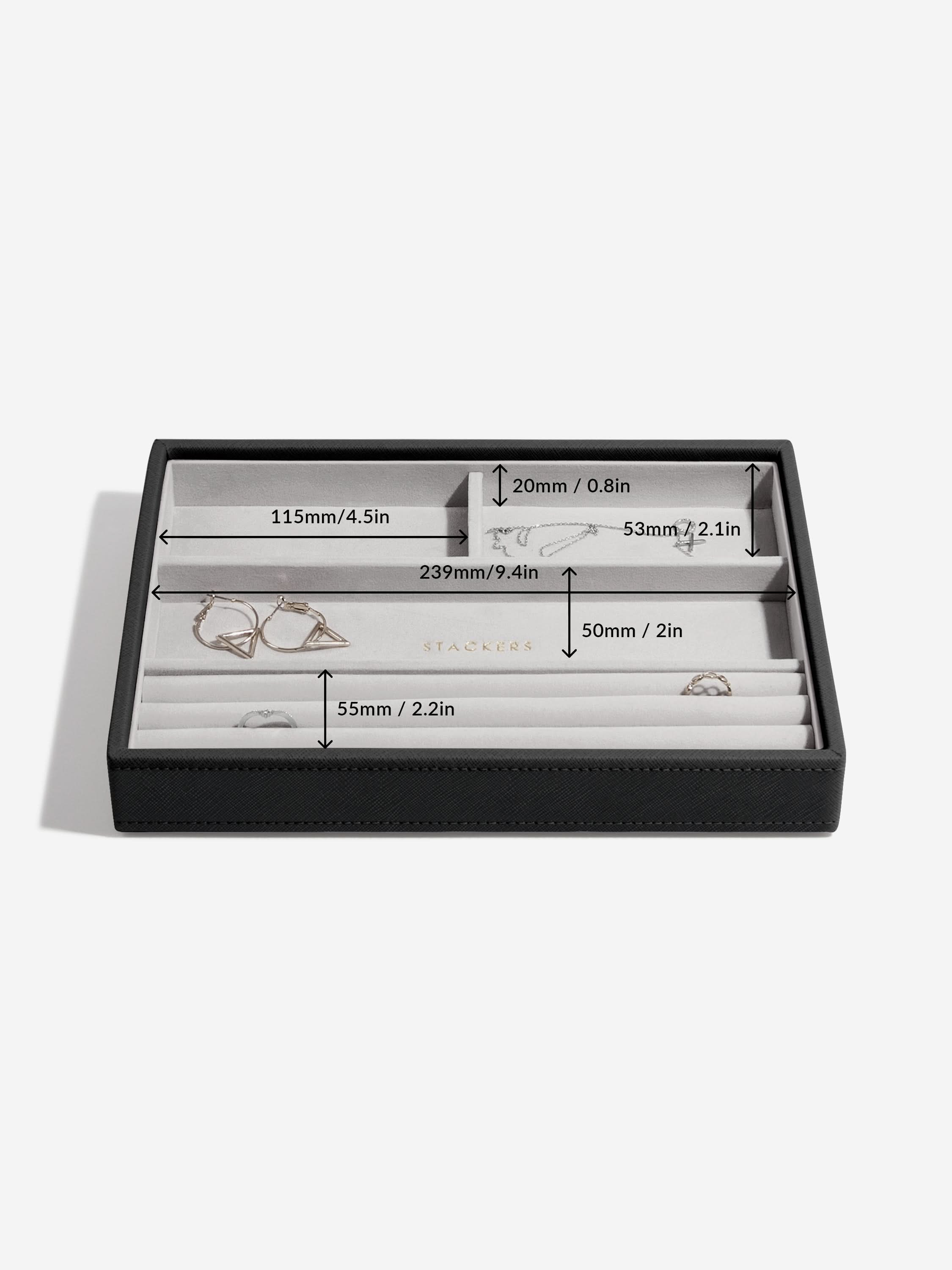 Stackers Klassieke Juwelendoos Set van 4 Zwart - Mystackers