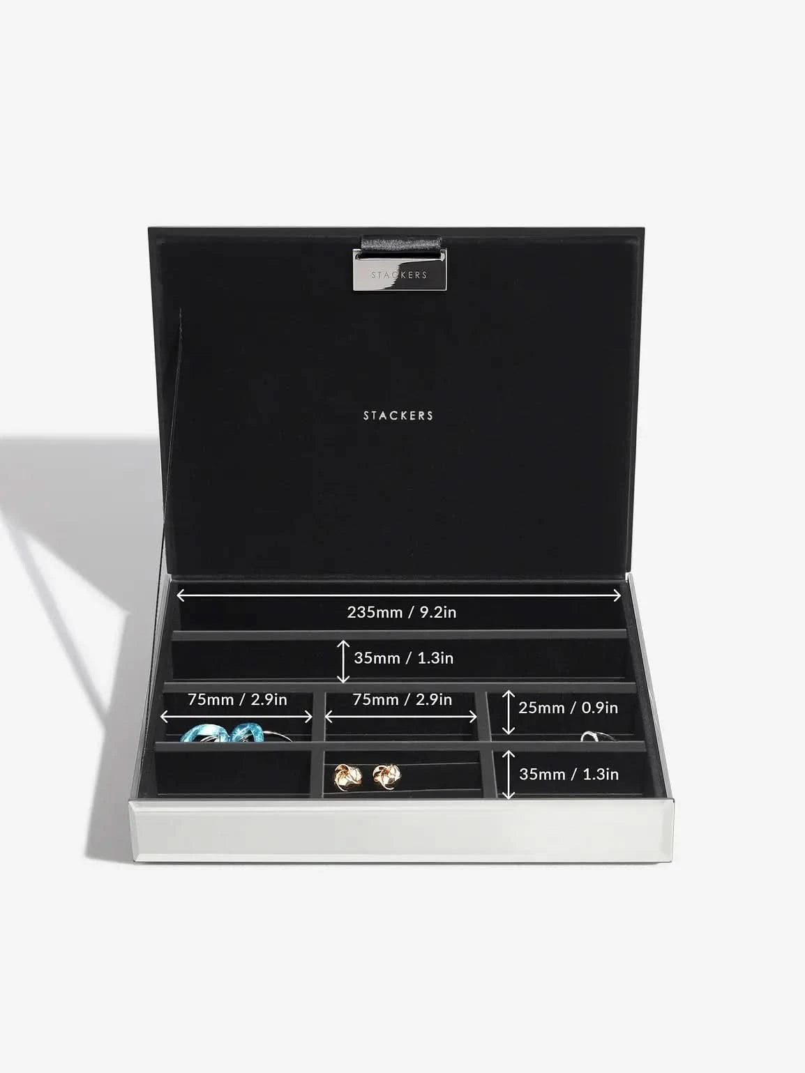 Stackers glazen deksel voor Klassieke glazen Juwelendoos Zwart - Mystackers