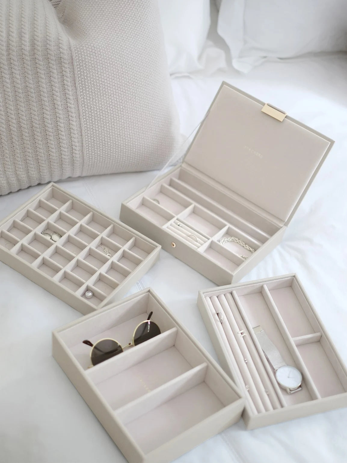 Stackers Classic Jewellery Box Set of 4 Oatmeal