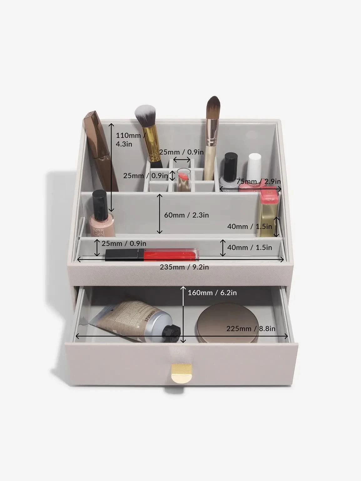 Stackers Makeup Organizer Taupe - Mystackers