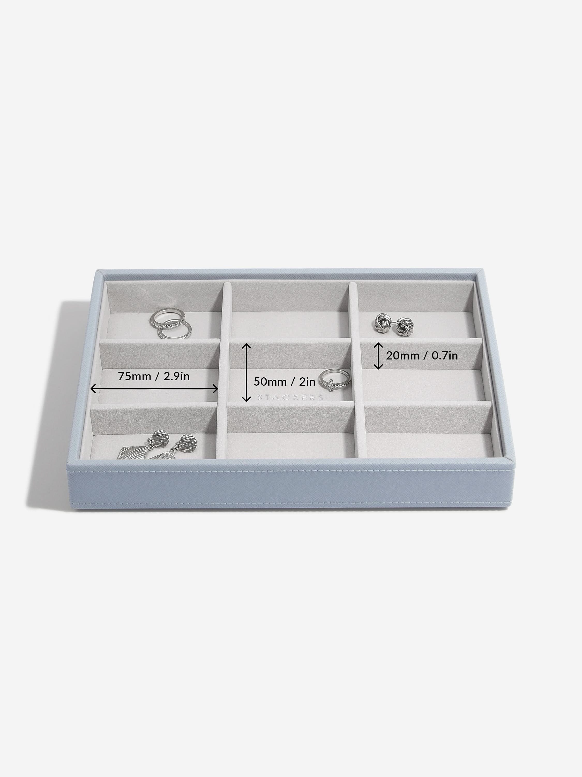 Stackers standaard Sieradenlaag voor Klassieke Juwelendoos Blauw - Mystackers