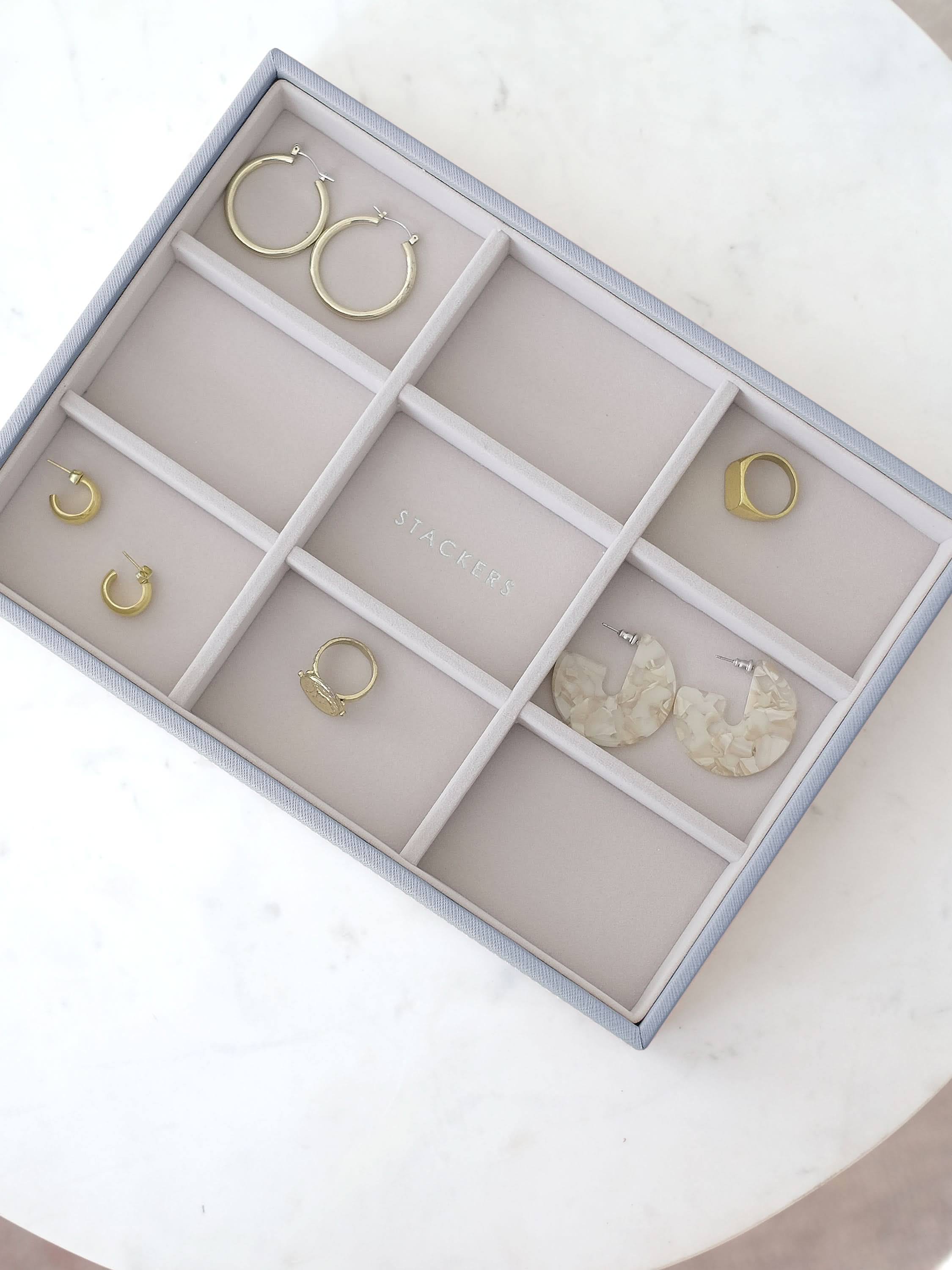 Stackers standaard Sieradenlaag voor Klassieke Juwelendoos Blauw - Mystackers