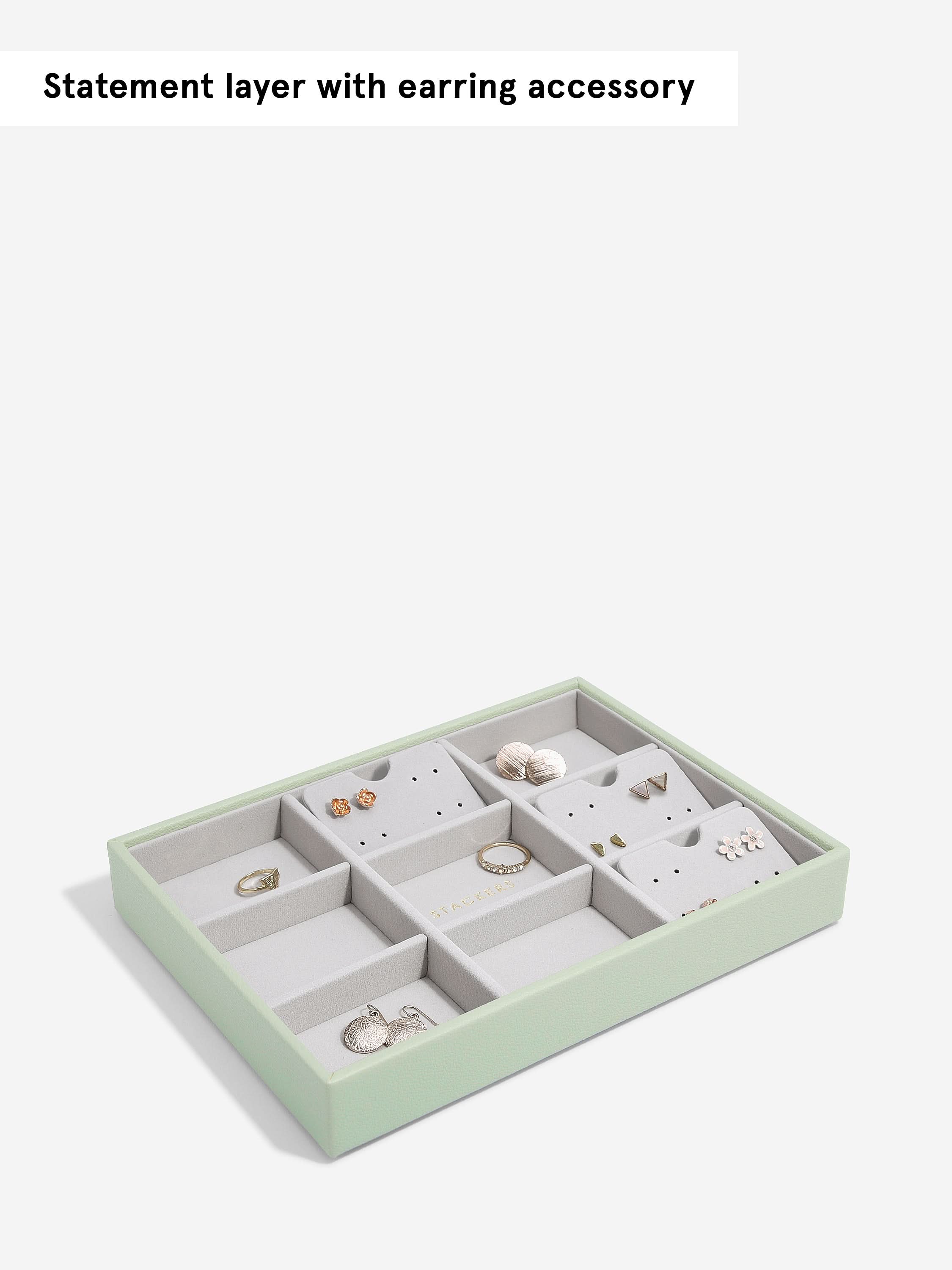 Stackers standaard Sieradenlaag voor Klassieke Juwelendoos Saliegroen - Mystackers