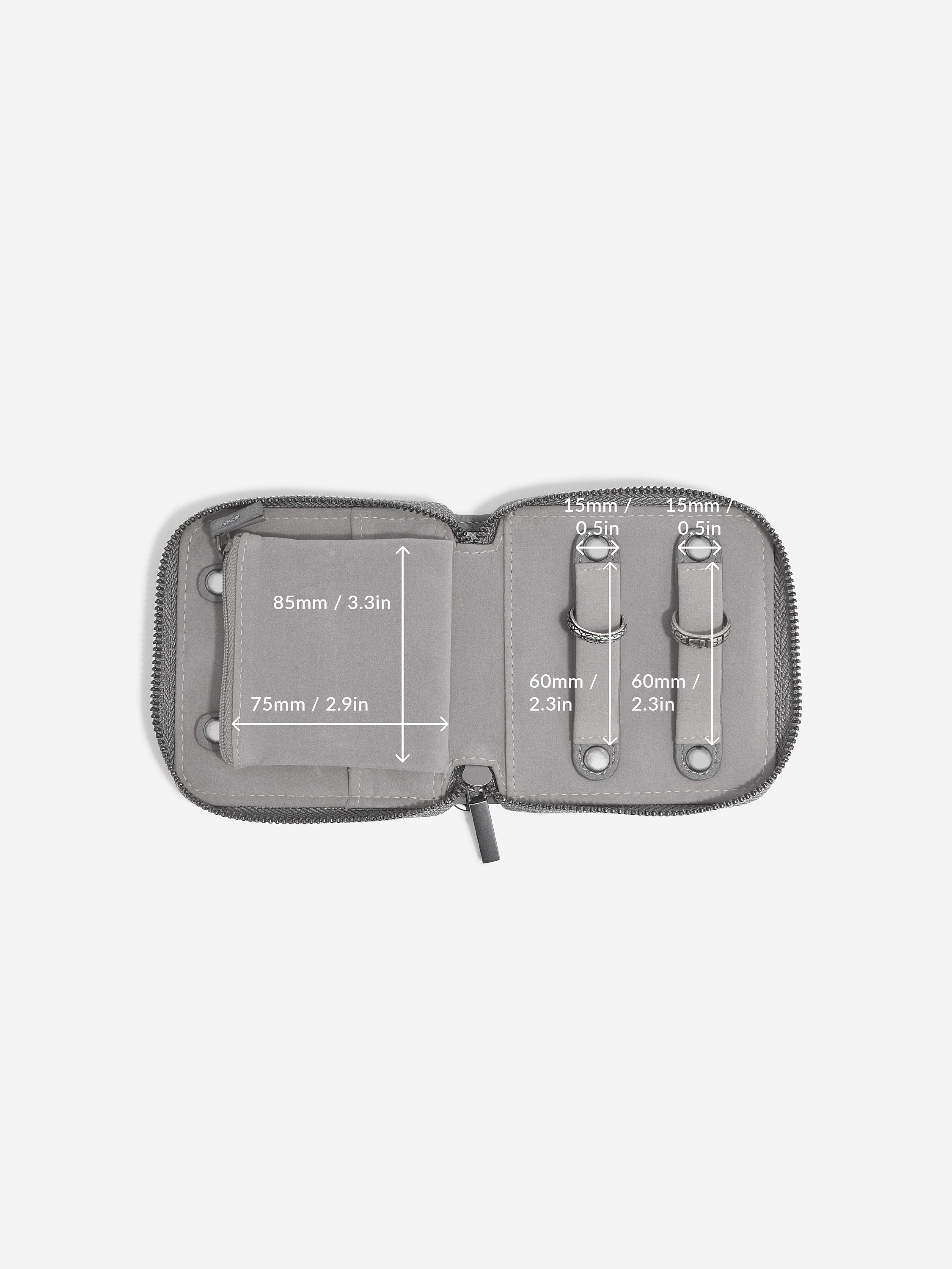 Stackers Compact Jewellery Roll Donkergrijs