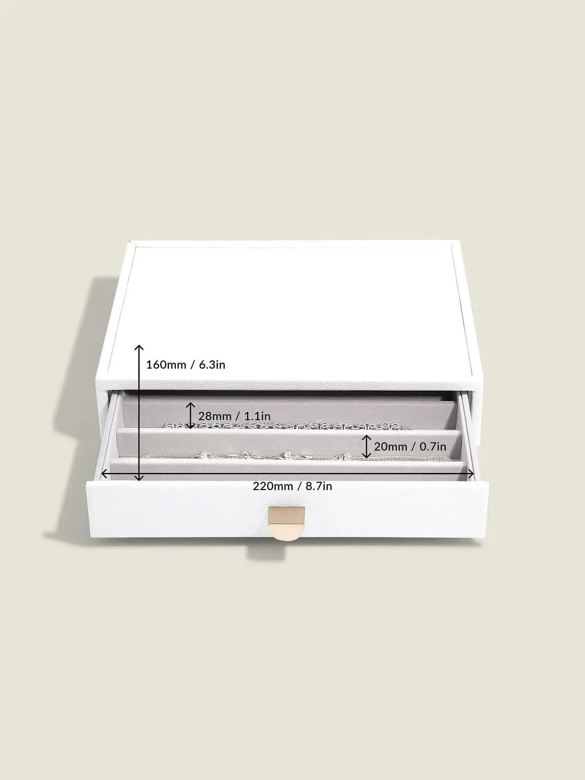 Stackers Halskettingenlade voor Klassieke Display Juwelendoos Wit - Mystackers