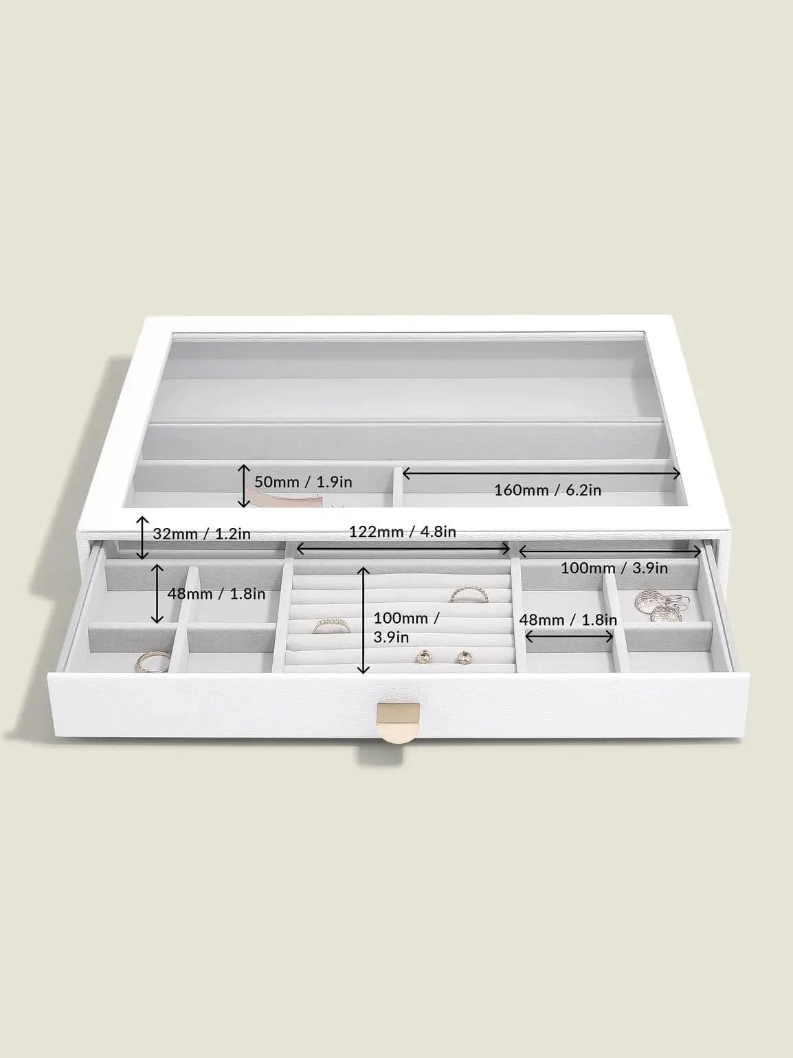 Stackers XL Ringen & Armbandenlade Display Wit - Mystackers