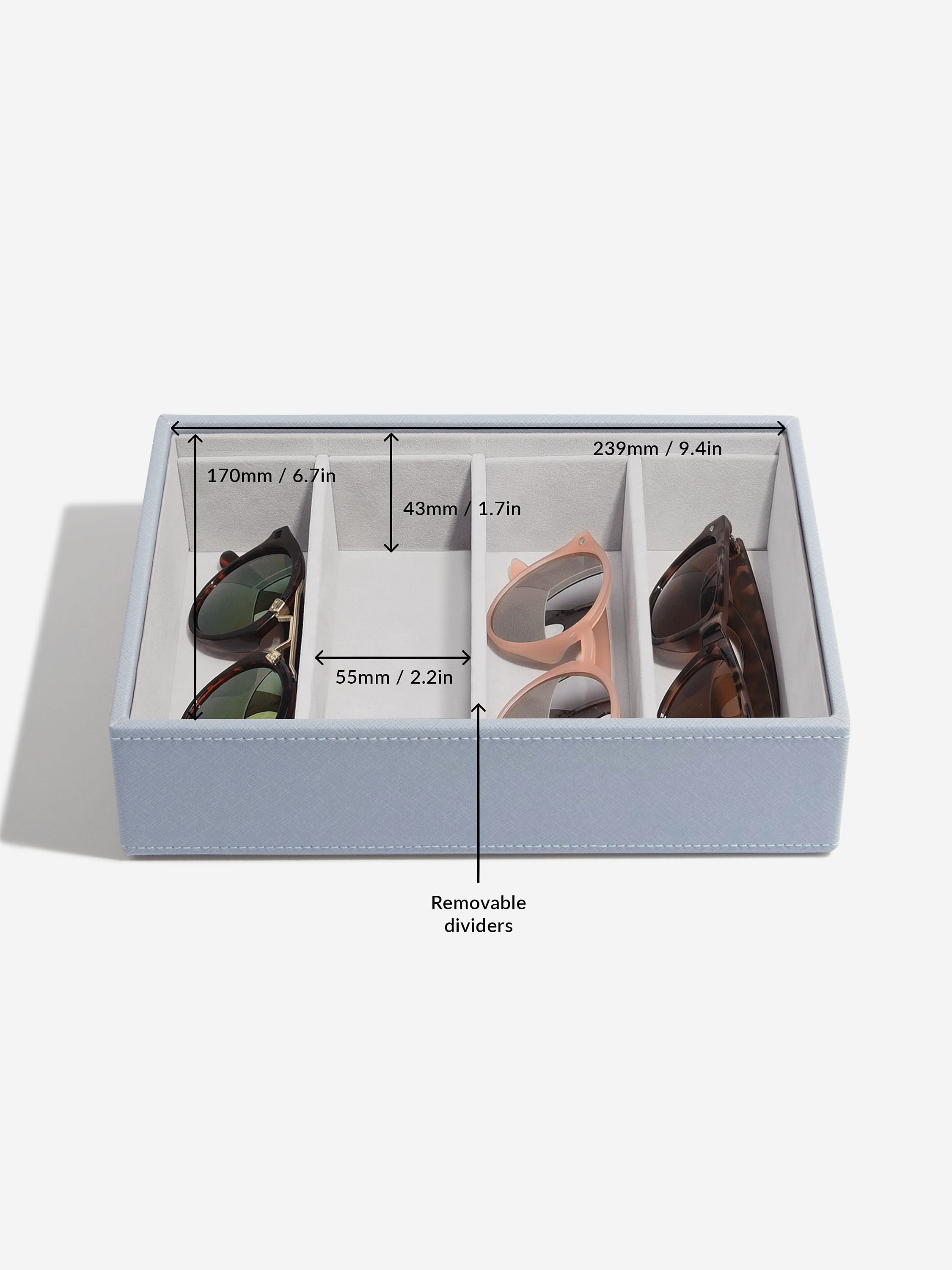 Stackers Bril & Accessoires-laag voor Klassieke Juwelendoos Blauw - Mystackers