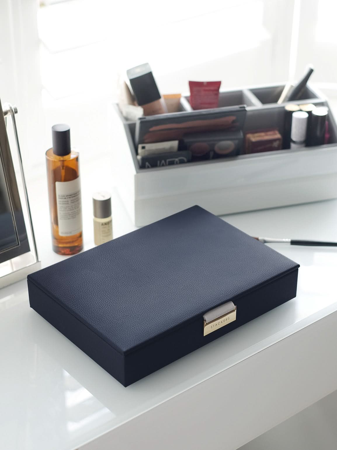 Stackers Deksel voor Klassieke Juwelendoos Marineblauw - Mystackers