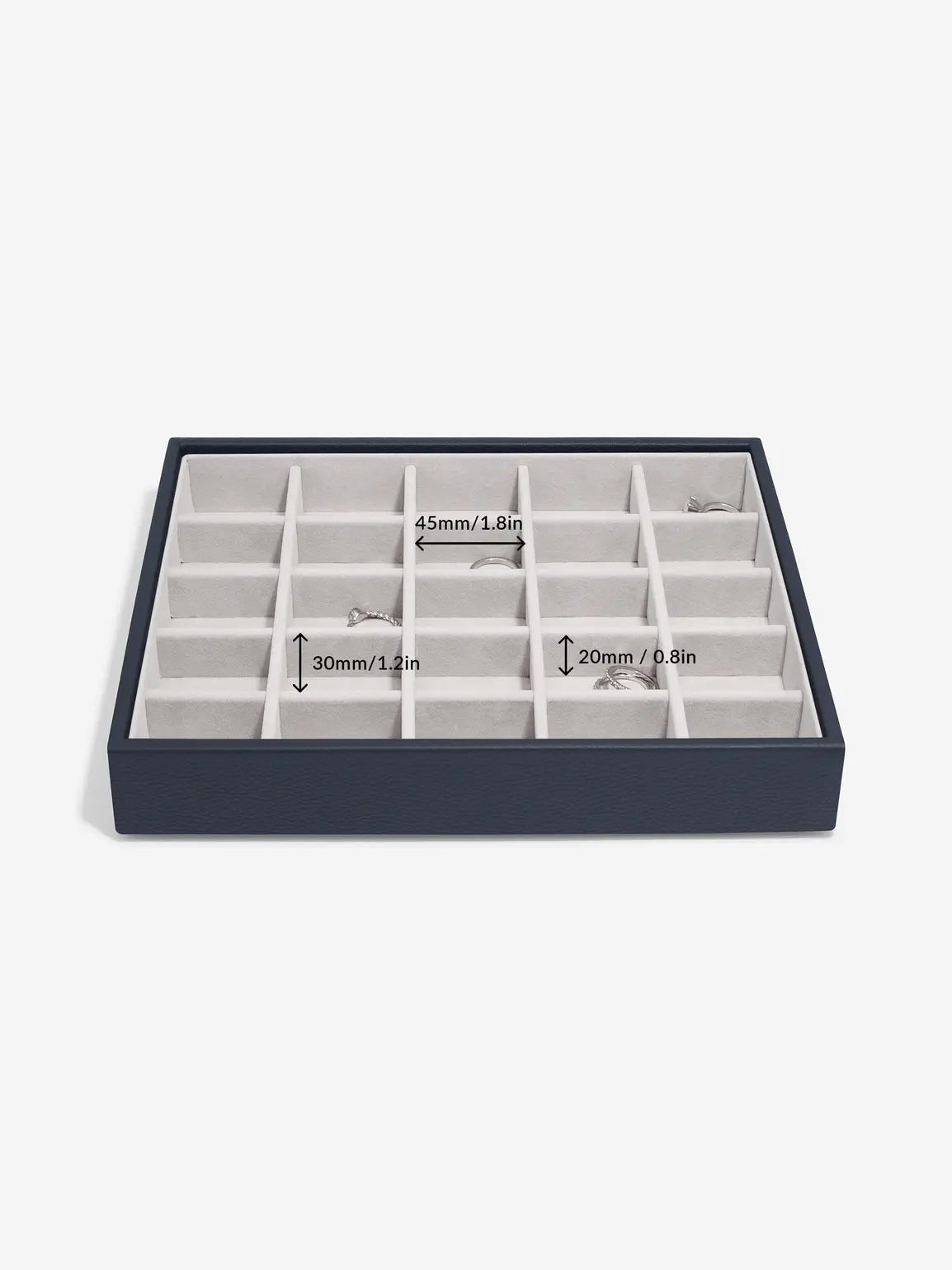 Stackers Small Jewellery Layer for Classic Jewellery Box Navy Blue