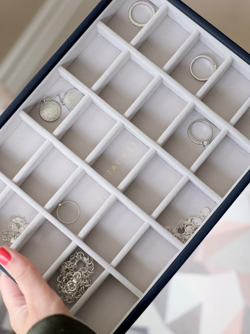 Stackers Small Jewellery Layer for Classic Jewellery Box Navy Blue