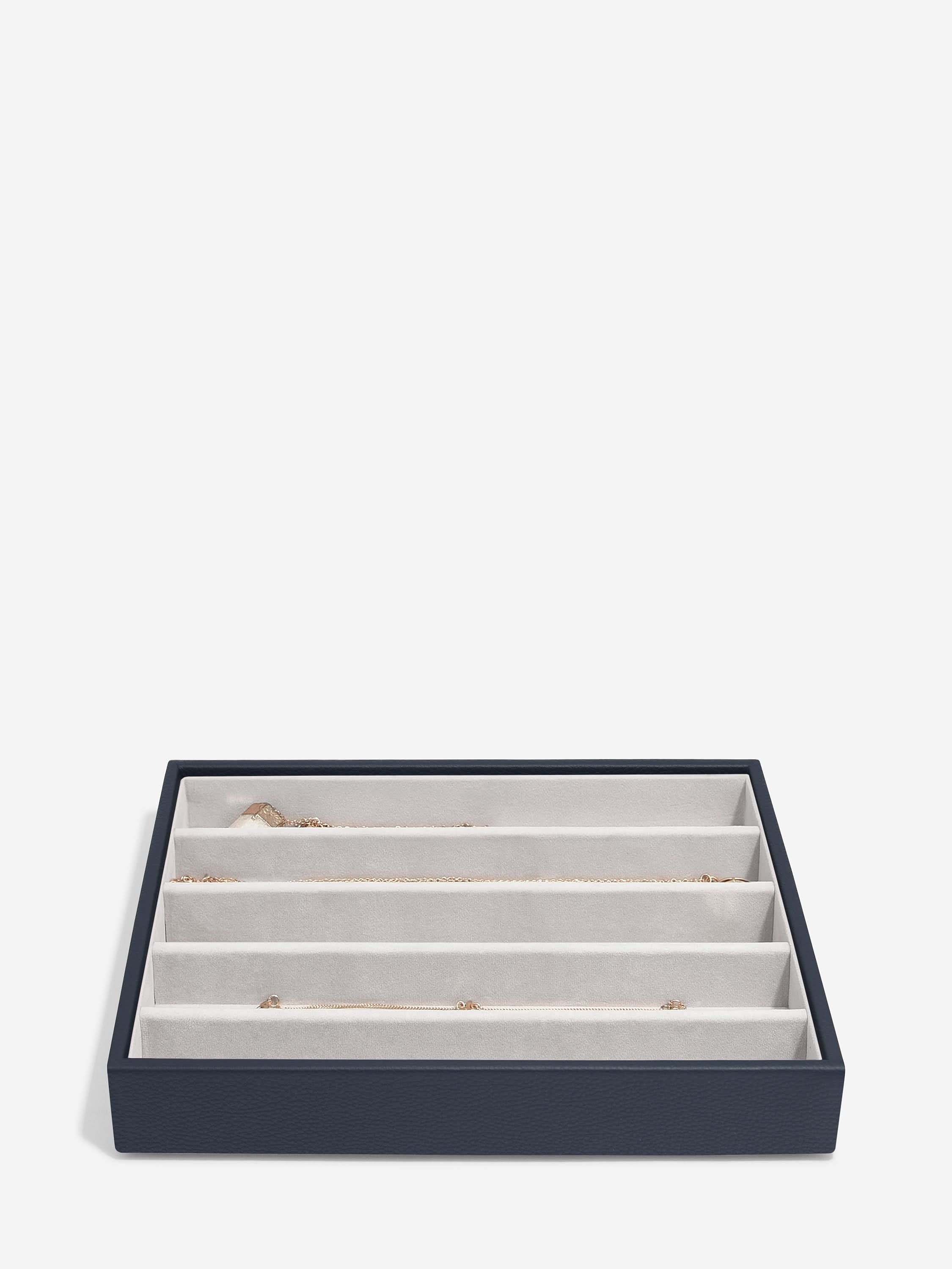 Stackers Halskettingenlaag voor Klassieke Juwelendoos Marineblauw - Mystackers