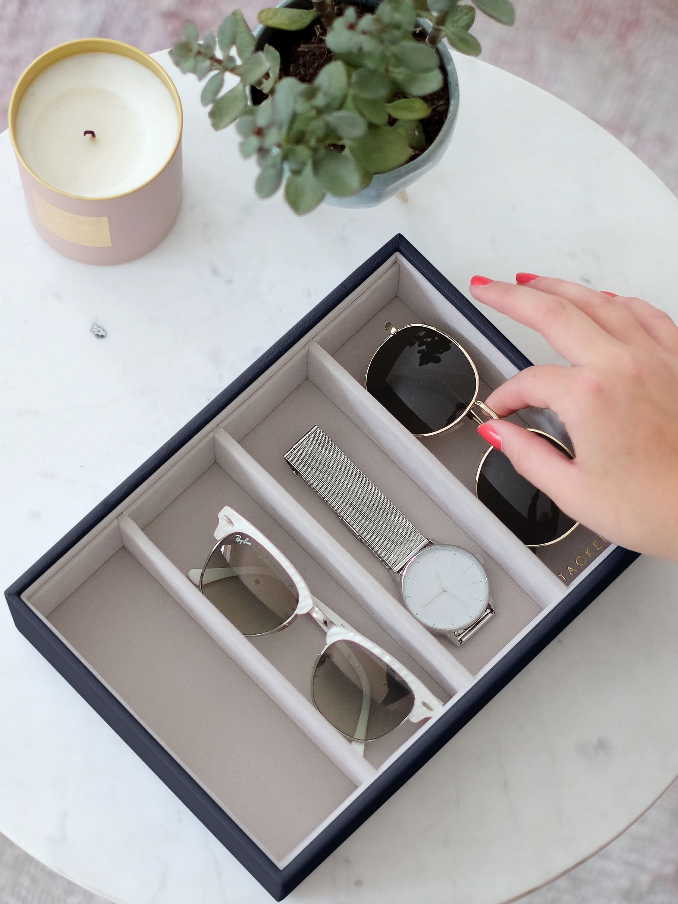 Stackers Bril & Accessoires-laag voor Klassieke Juwelendoos Marineblauw - Mystackers