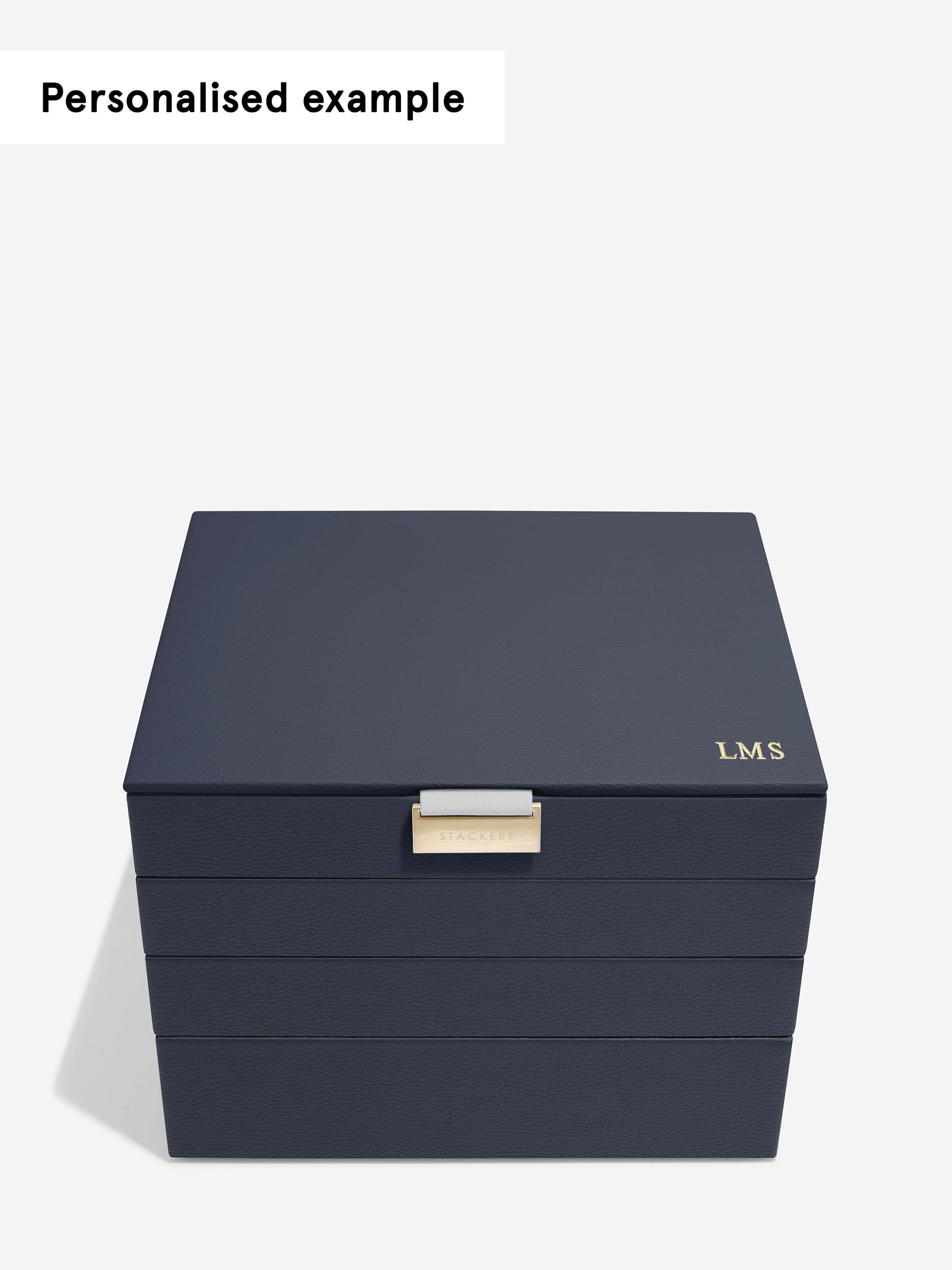 Stackers Klassieke Juwelendoos Set van 4 Marineblauw - Mystackers