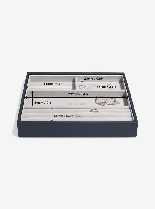 Stackers Klassieke Juwelendoos Set van 4 Marineblauw