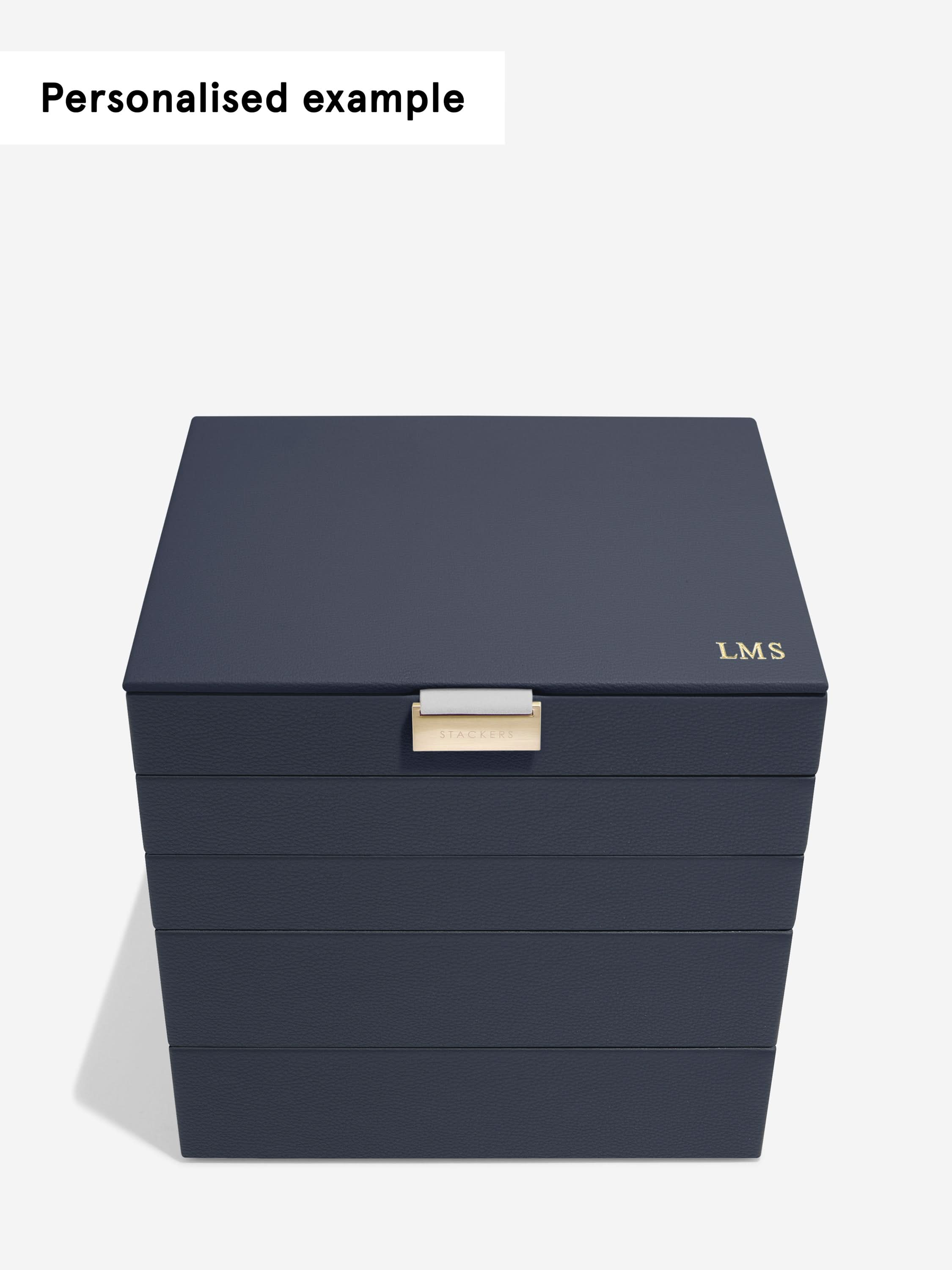 Stackers Klassieke Juwelendoos Set van 5 Marineblauw - Mystackers