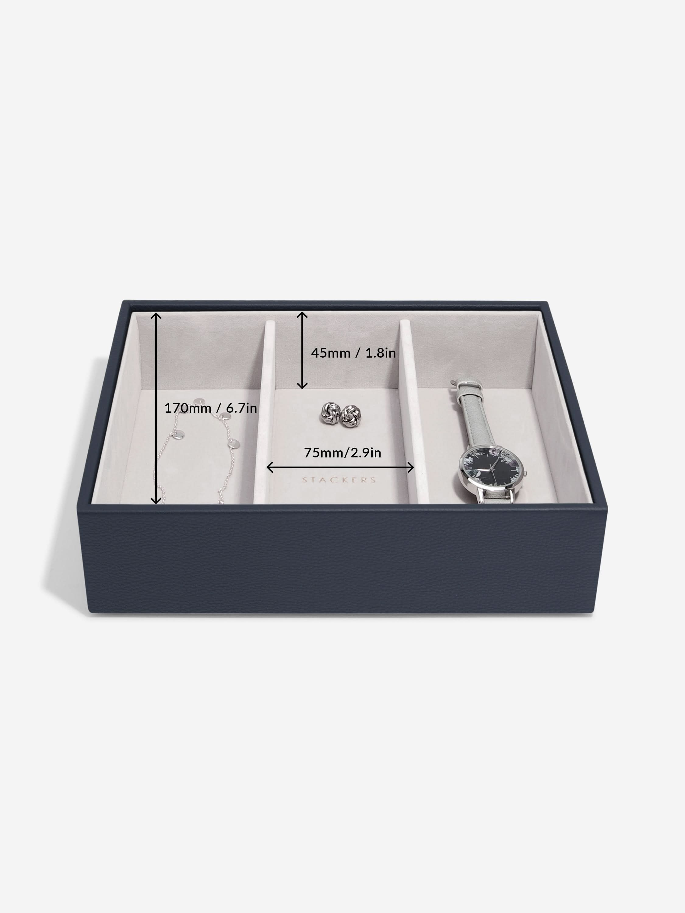 Stackers Klassieke Juwelendoos Set van 5 Marineblauw - Mystackers