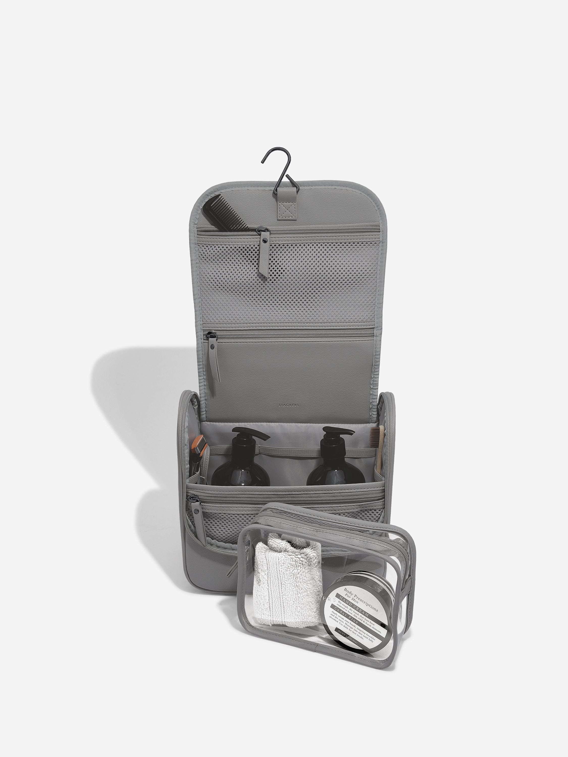 Stackers Hanging Toiletry Bag Dark Grey