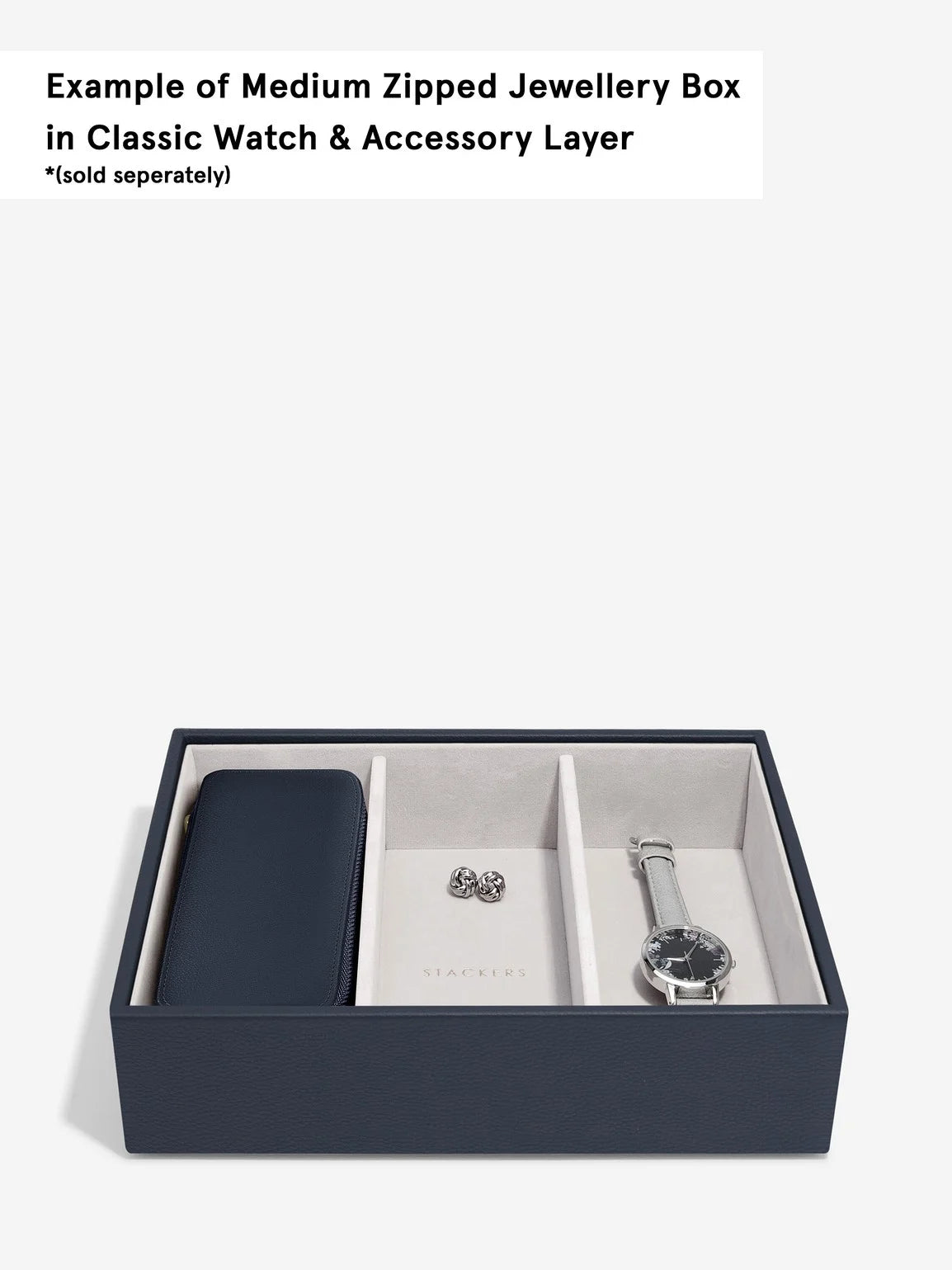 Stackers Medium Travel box Navy blue