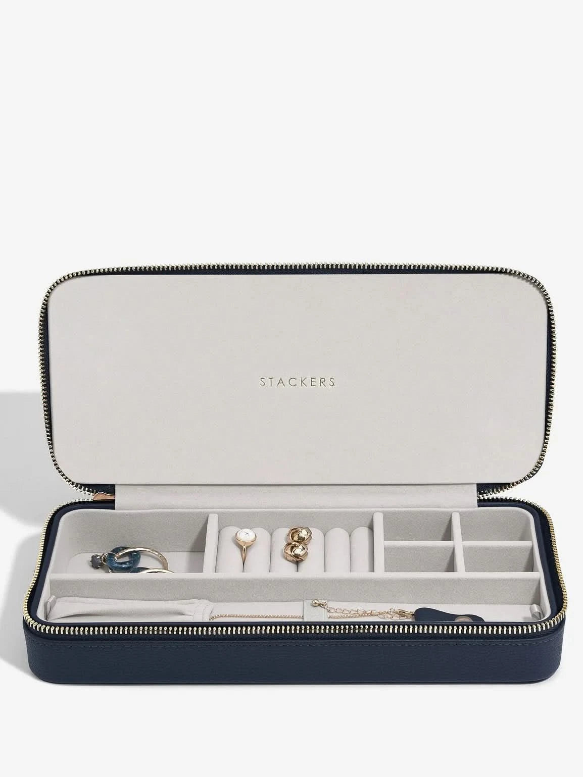 Stackers Langwerpige Reissieradendoos Marineblauw - Mystackers