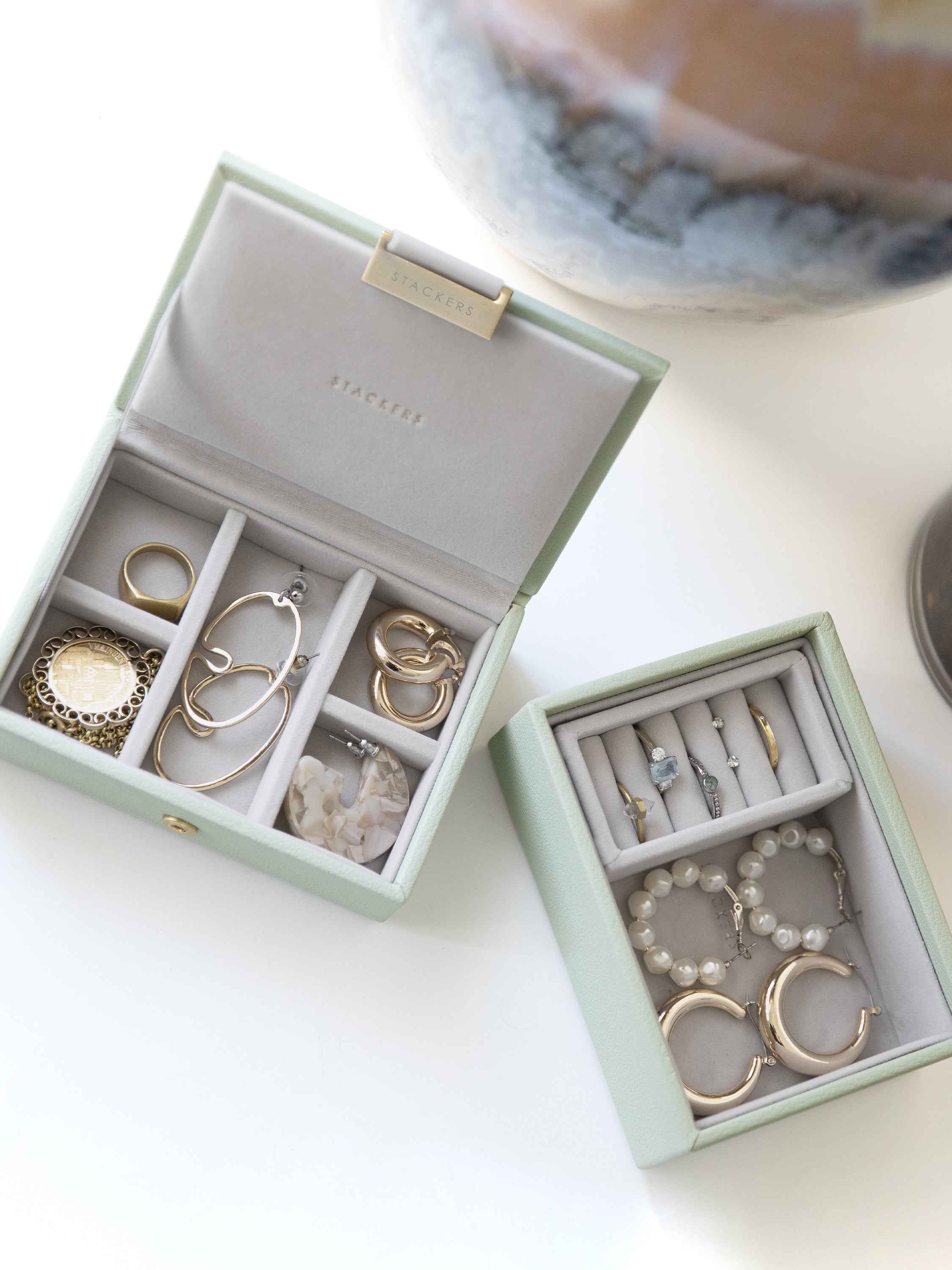 Stackers Micro Juwelendoos Set van 2 Saliegroen - Mystackers