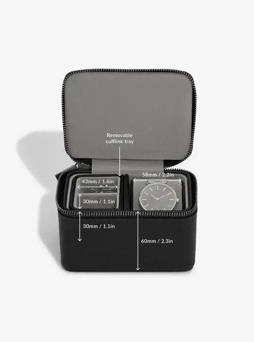 Stackers Horloge & Machetknopendoosje Zwart - Mystackers