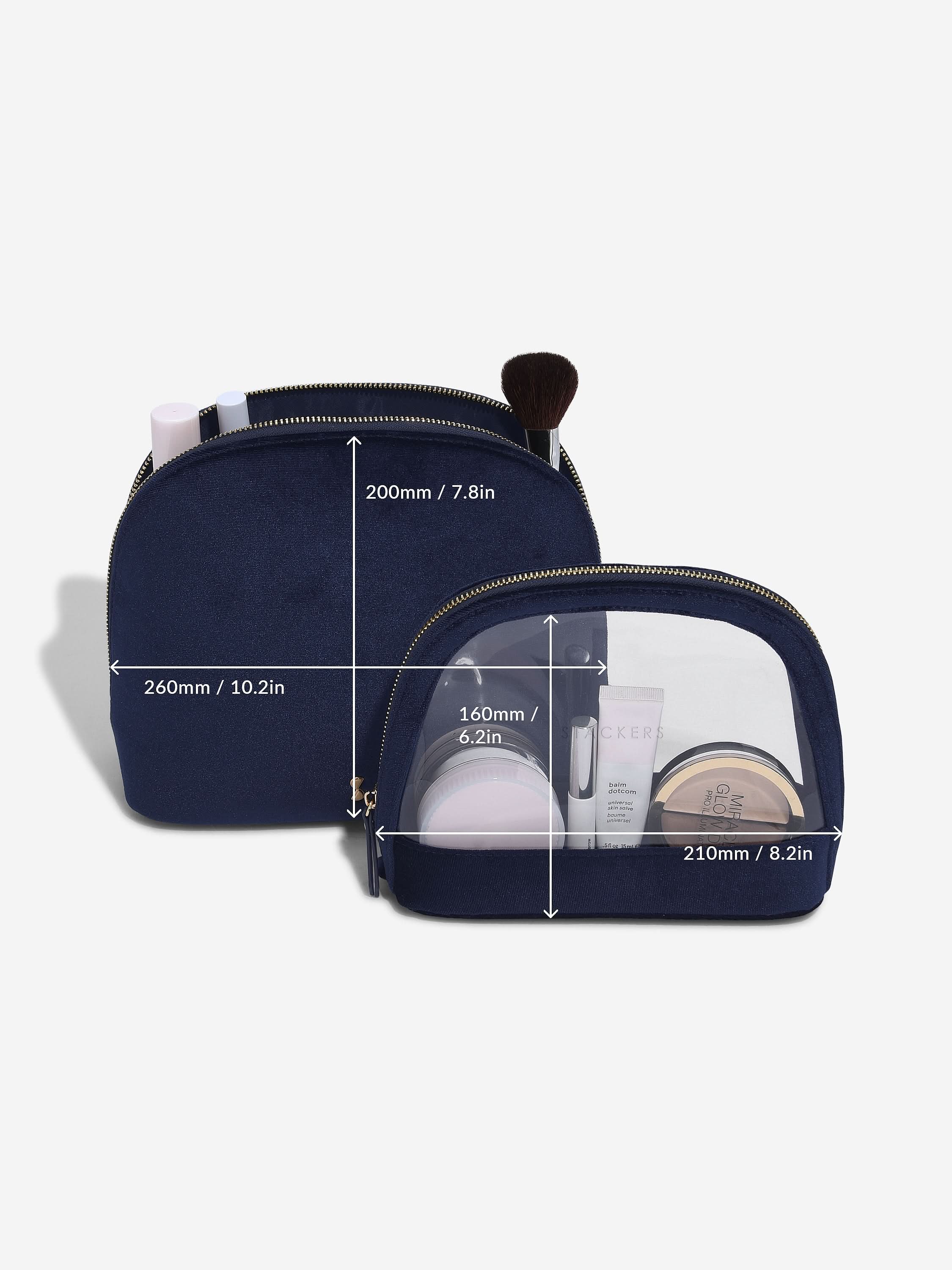 Stackers lot de deux trousses à maquillage Bleu marine
