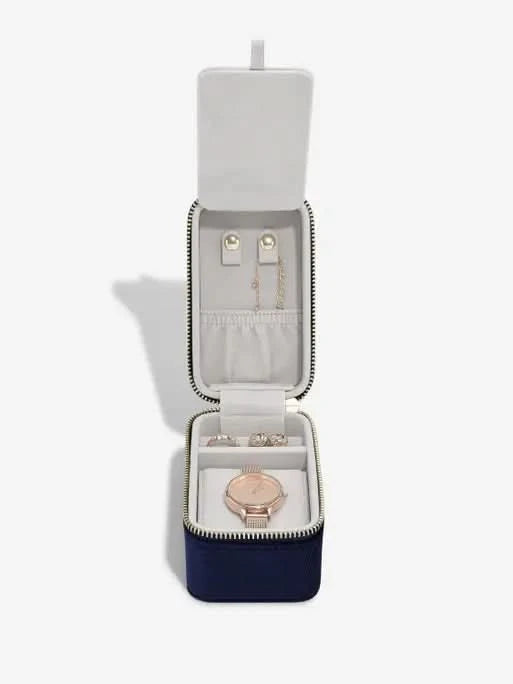 Stackers Horlogedoos Marineblauw Fluweel - Mystackers