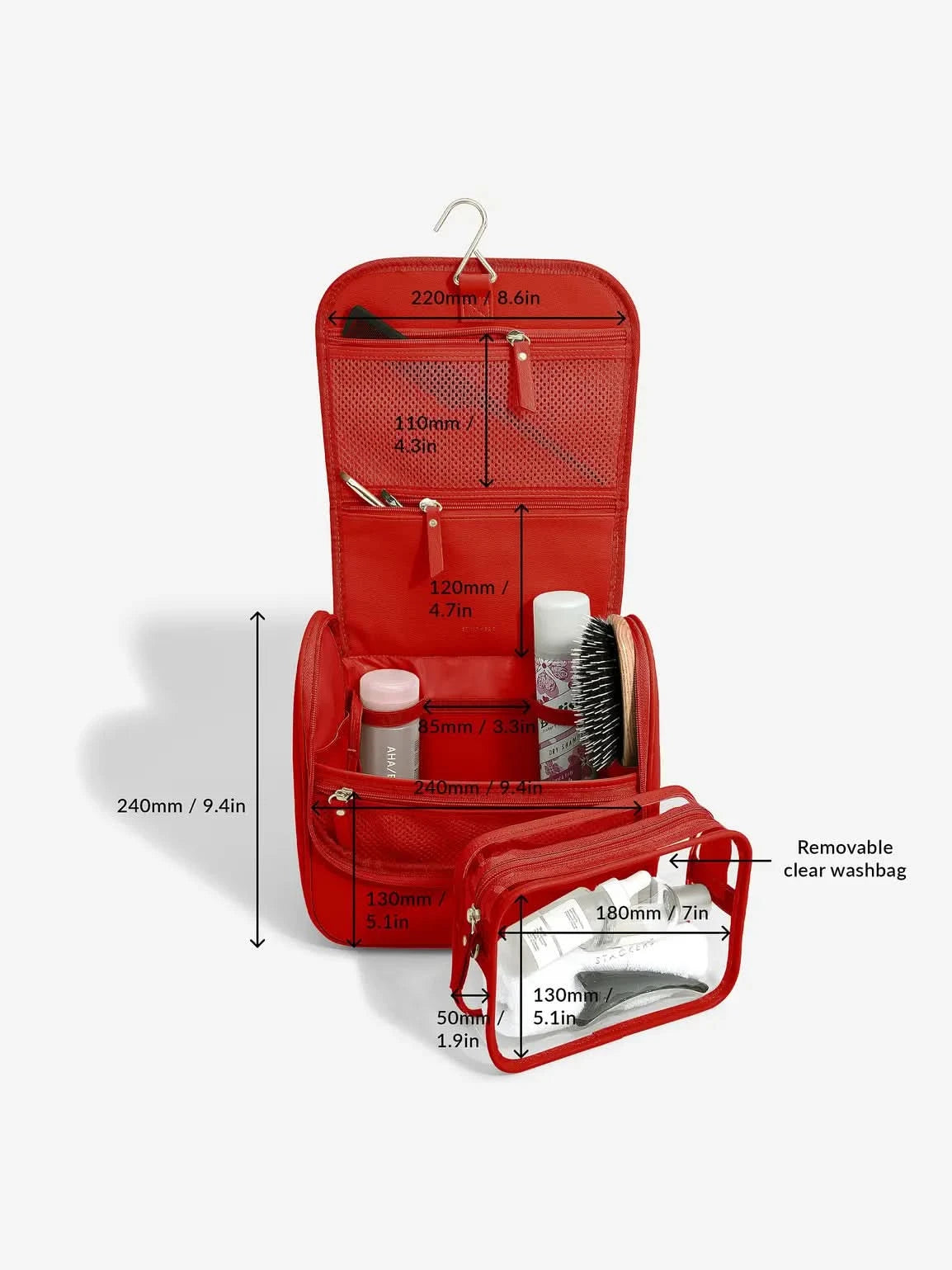Stackers hangende Toilettas Rood - Mystackers